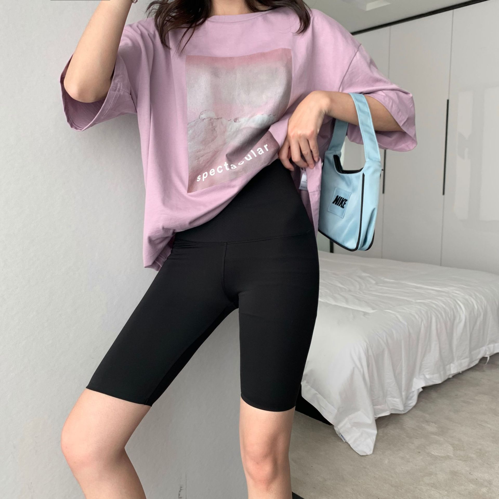 Quần legging lửng nữ lưng cao, legging lửng co giãn 4 chiều madela