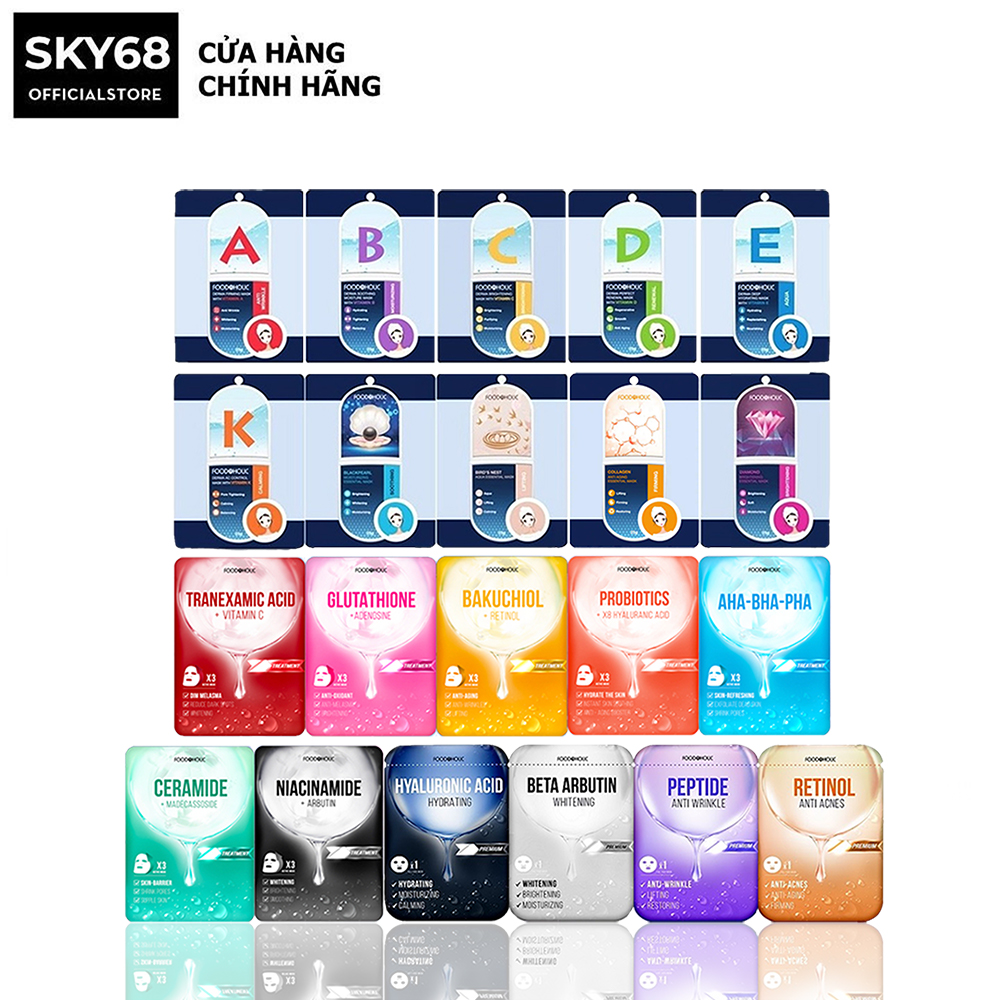  Hộp 10 Mặt Nạ Giấy Chăm Sóc Da Toàn Diện Foodaholic Mask 23g x 10 