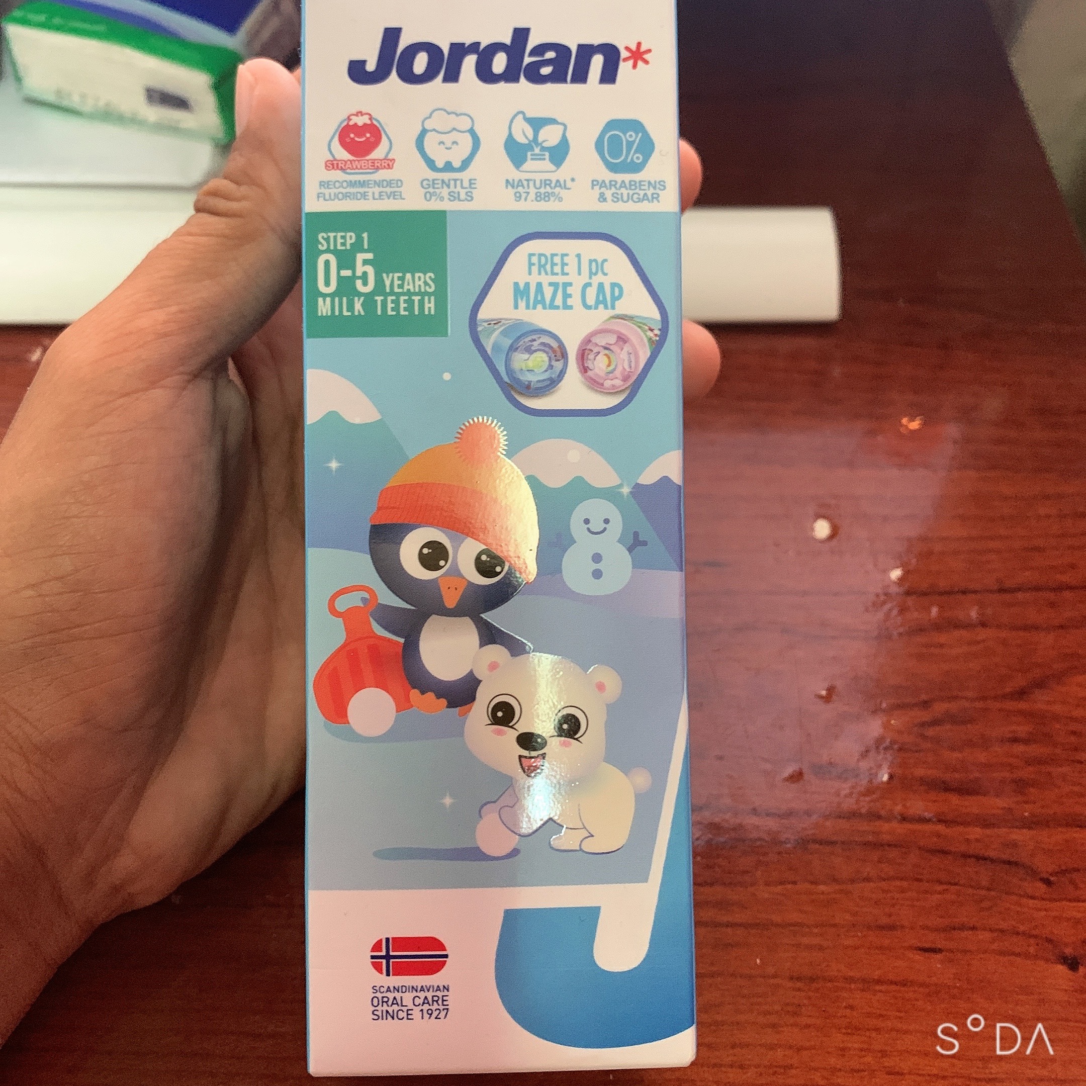 Combo 2 kem đánh răng trẻ em jordan step 1 từ 0 – 5 tuổi hương dâu 75g