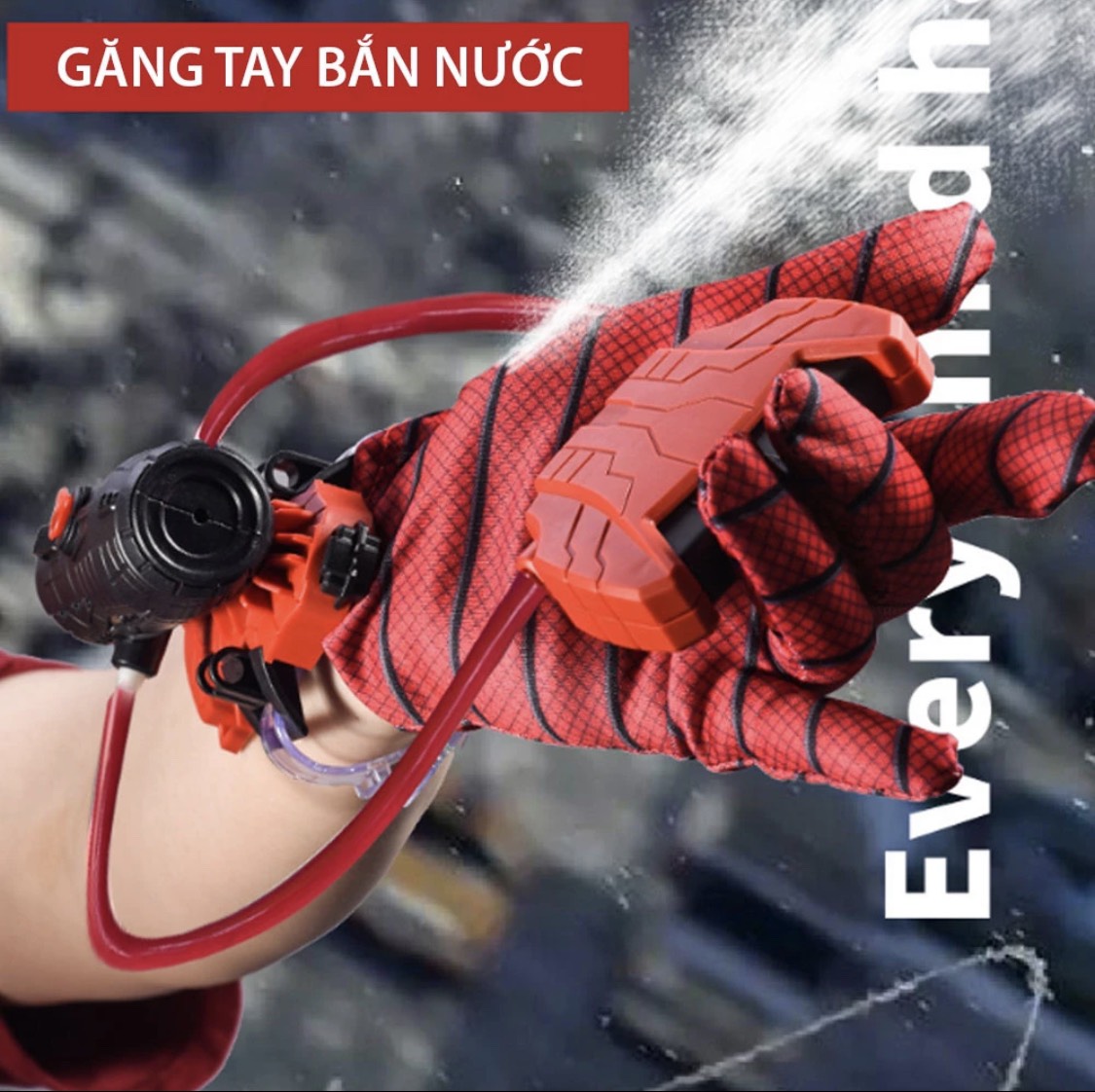 Súng nước spider man, găng tay người nhện bắn nước, đồ chơi nhập vai trẻ em