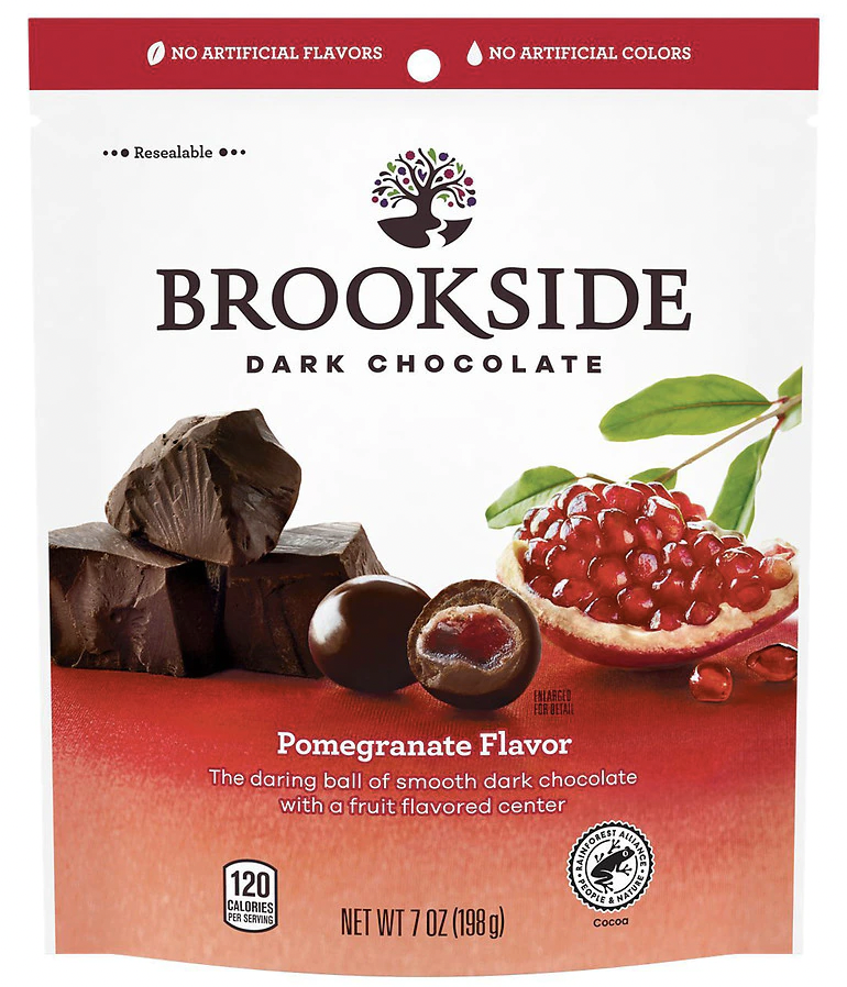 SOCOLA ĐEN NHÂN LỰU VÀ TRÁI CÂY Brookside Dark Chocolate Pomegranate