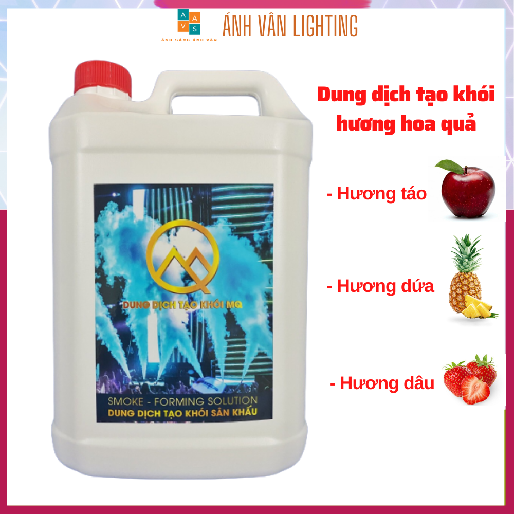 Dung dịch tạo khói sân khấu hương hoa quả thiên nhiên mq smoke loại đặc chưa pha nước | dầu tạo khói | 1 can chứa 1,5 l