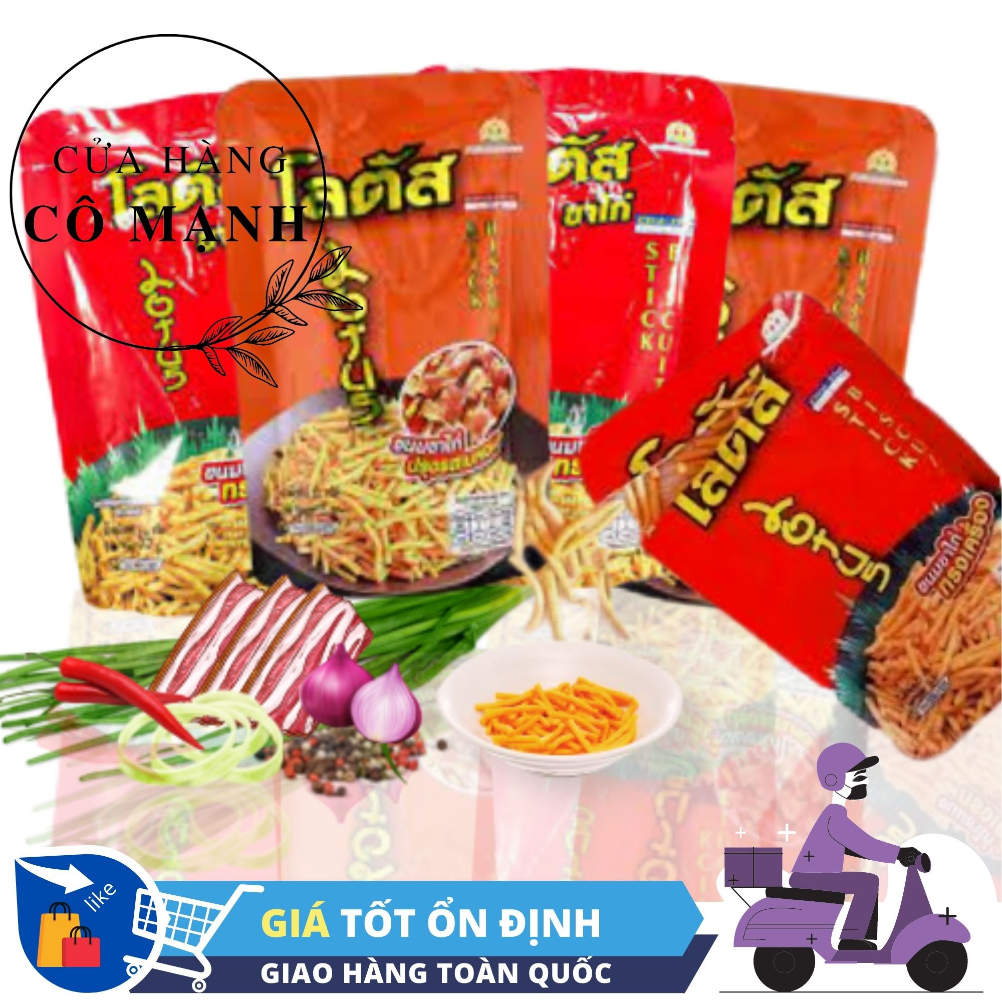 Bánh Bim Bim tăm que Thái lan vị cay, thơm ngon - gói nhỏ 25g
