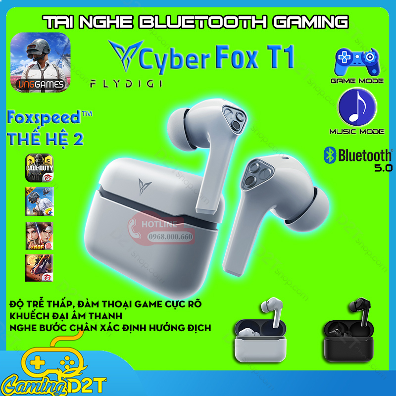 Flydigi CyberFox T1 |Tai nghe bluetooth gaming  độ trễ thấpkhuếch đại âm thanh chuyên chơi game FPS