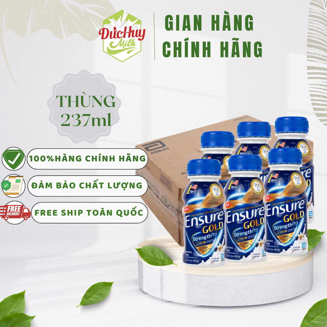 Thùng 24 chai sữa bột pha sẵn Ensure Gold Vigor 237ml