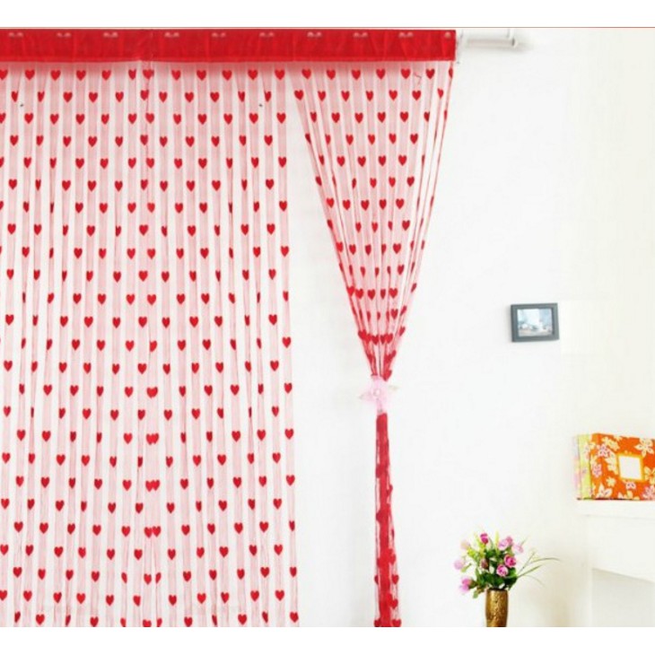 Rèm cửa hình trái tim 1mx2m nhiều màu