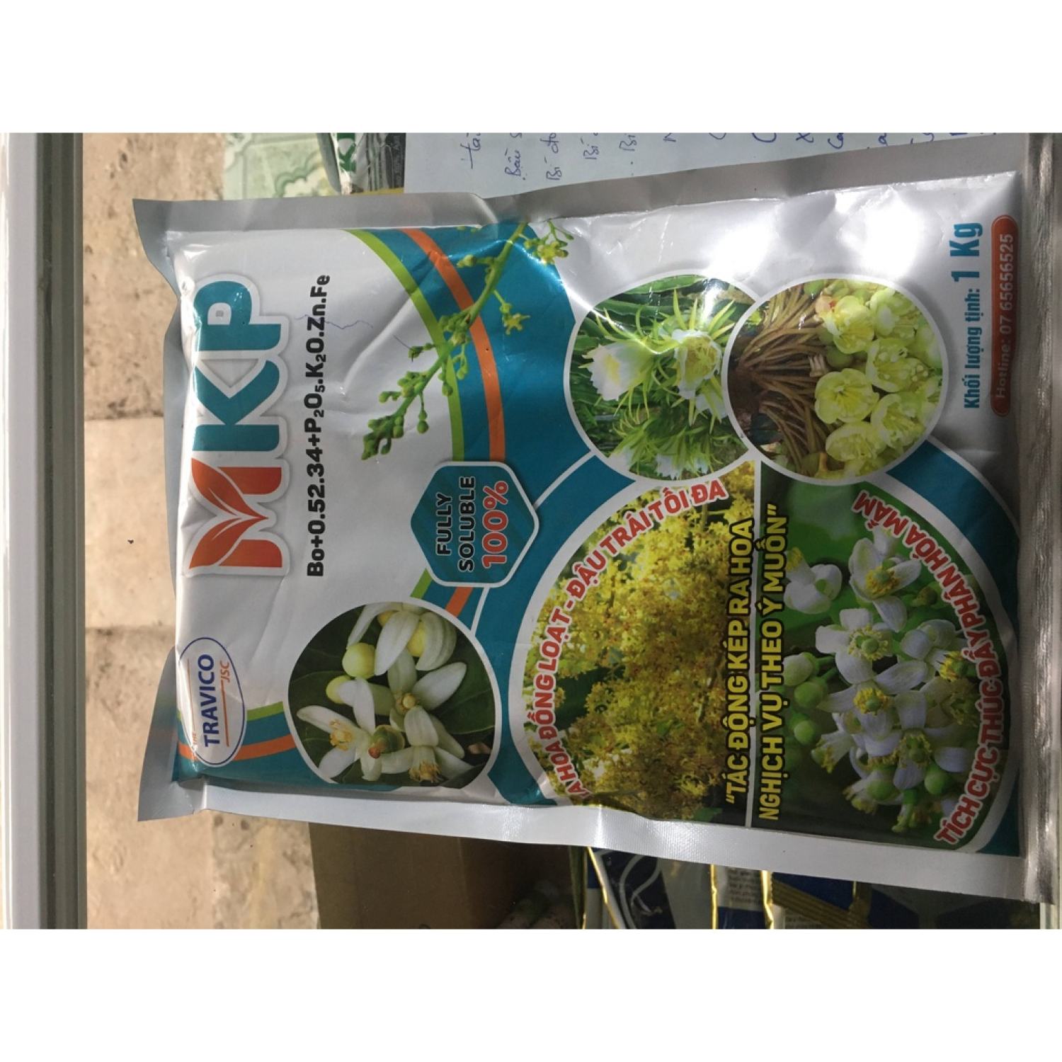 Phân bón mkp 0-52-34 gói 1kg ra rễ mạnh phân hóa mầm hoa