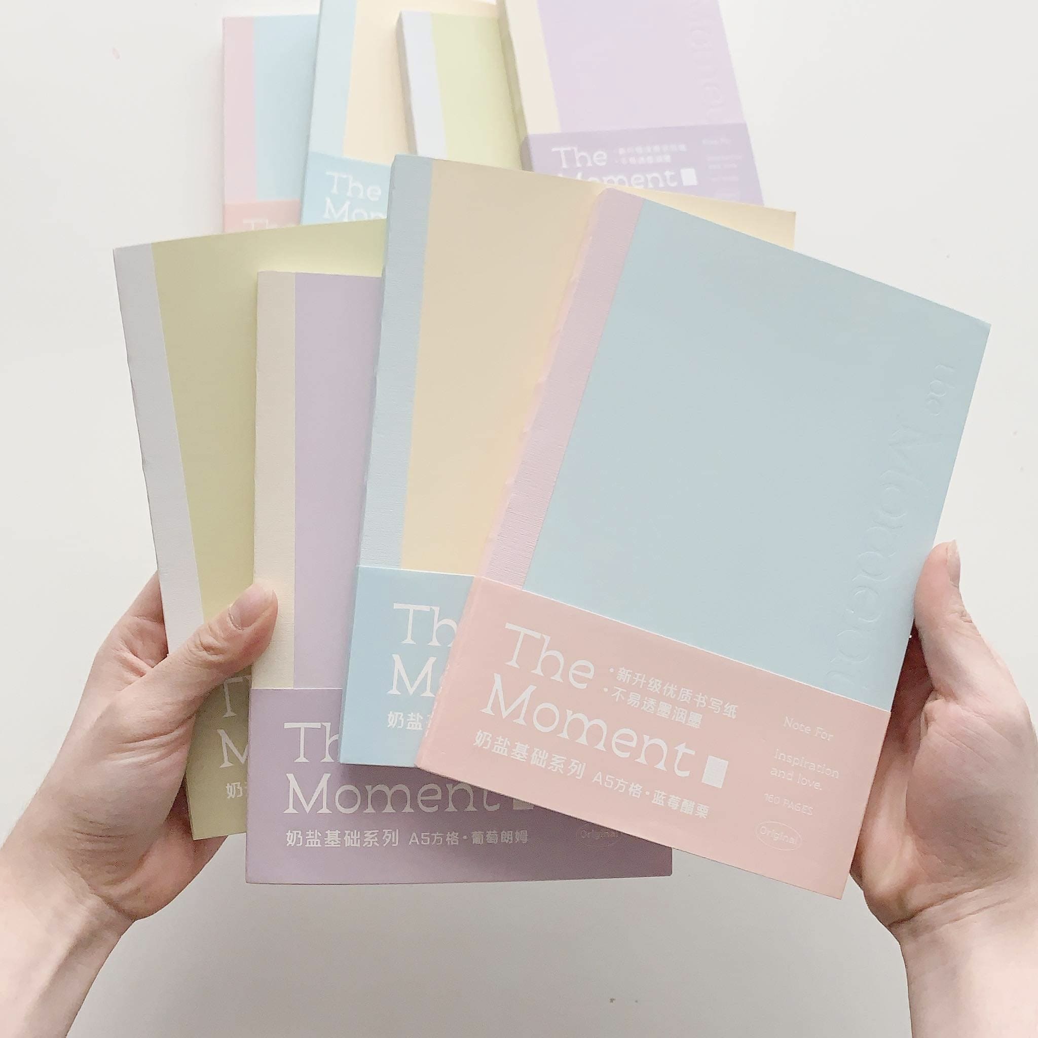Sổ note for the moment bìa pastel - sổ tay ghi chép ruột grid ô vuông / blank trơn