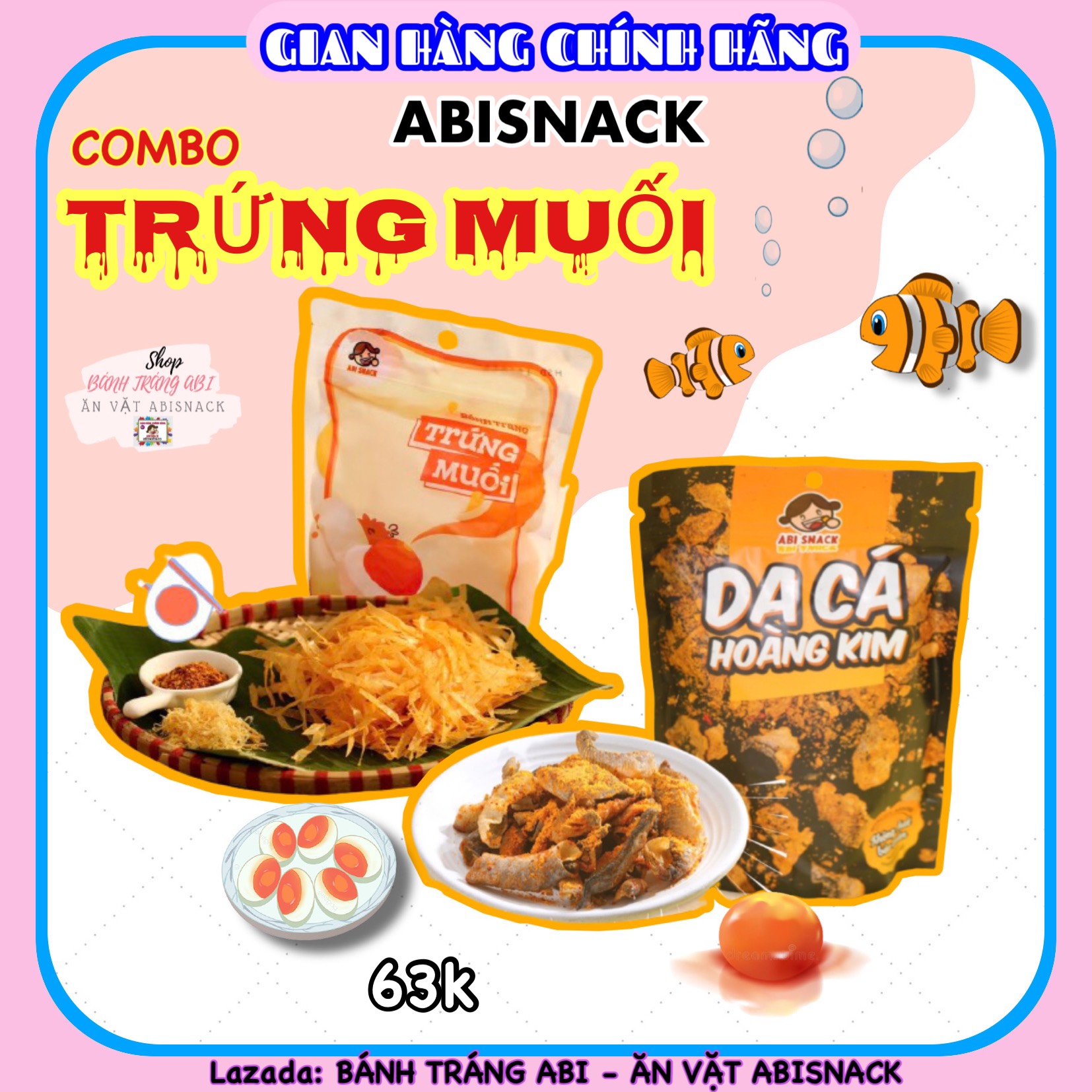 Combo 2 món da cá và bánh tráng trứng muối Abi