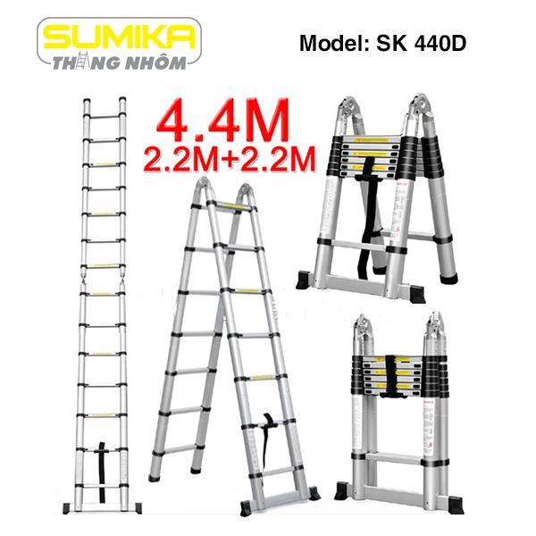 Thang rút nhôm đôi Sumika SK 440D cao cấp siêu thị việt
