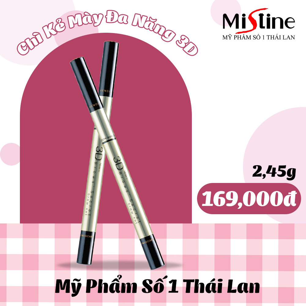 Chì kẻ mày đa năng mistine 3d brows secret brow set - nâu đậm no.1