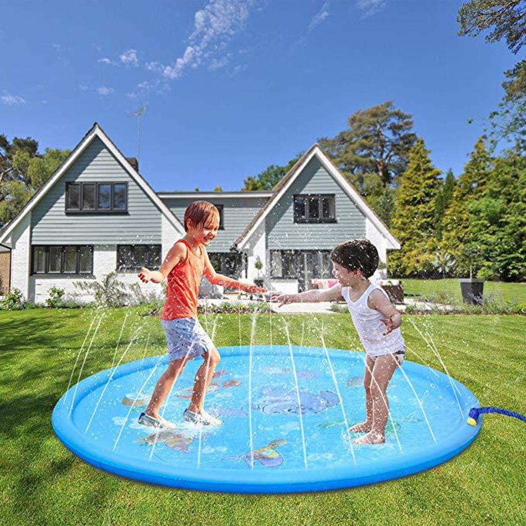 [HCM]Tấm Đệm Phun Nước Cho Bé 1.7m - Thảm Phao Phun Nước.Thảm Nước Bồn Tắm Ngoài Trời .Miếng Lót Thảm Mùa Hè Bơm Hơi Xịt Đệm Nước Ngoài Trời Bãi Cỏ Cho Bé chơi
