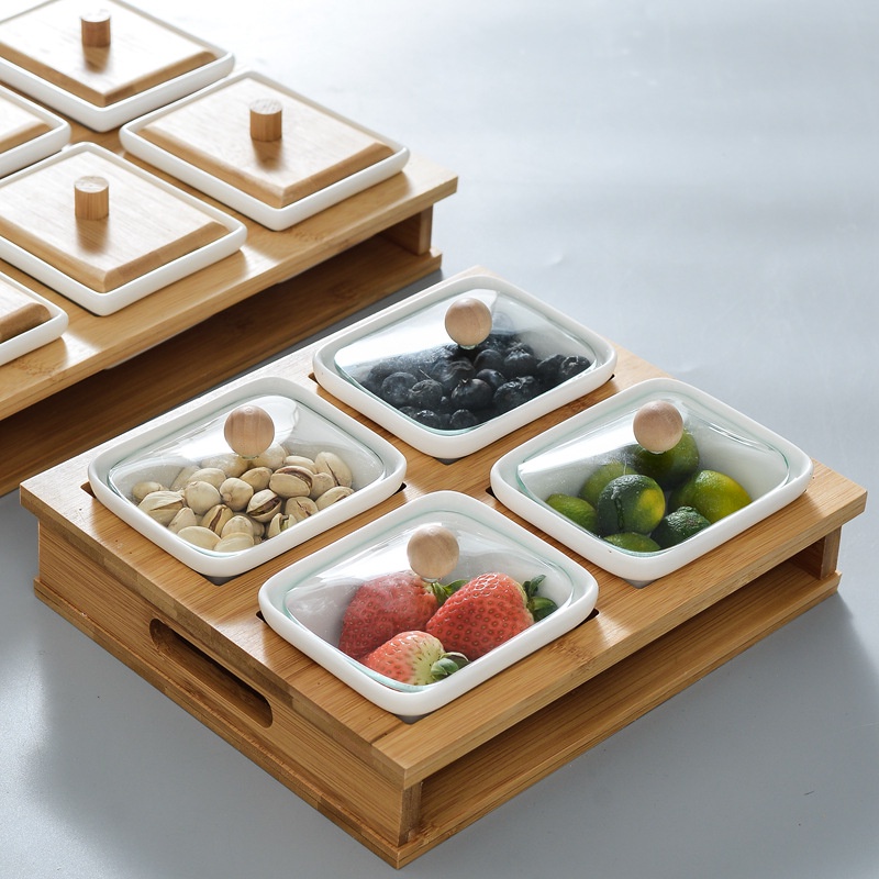 Khay đựng bánh kẹo mứt tết/ Hộp đựng bánh mứt tết chất liệu gốm sứ cao cấp