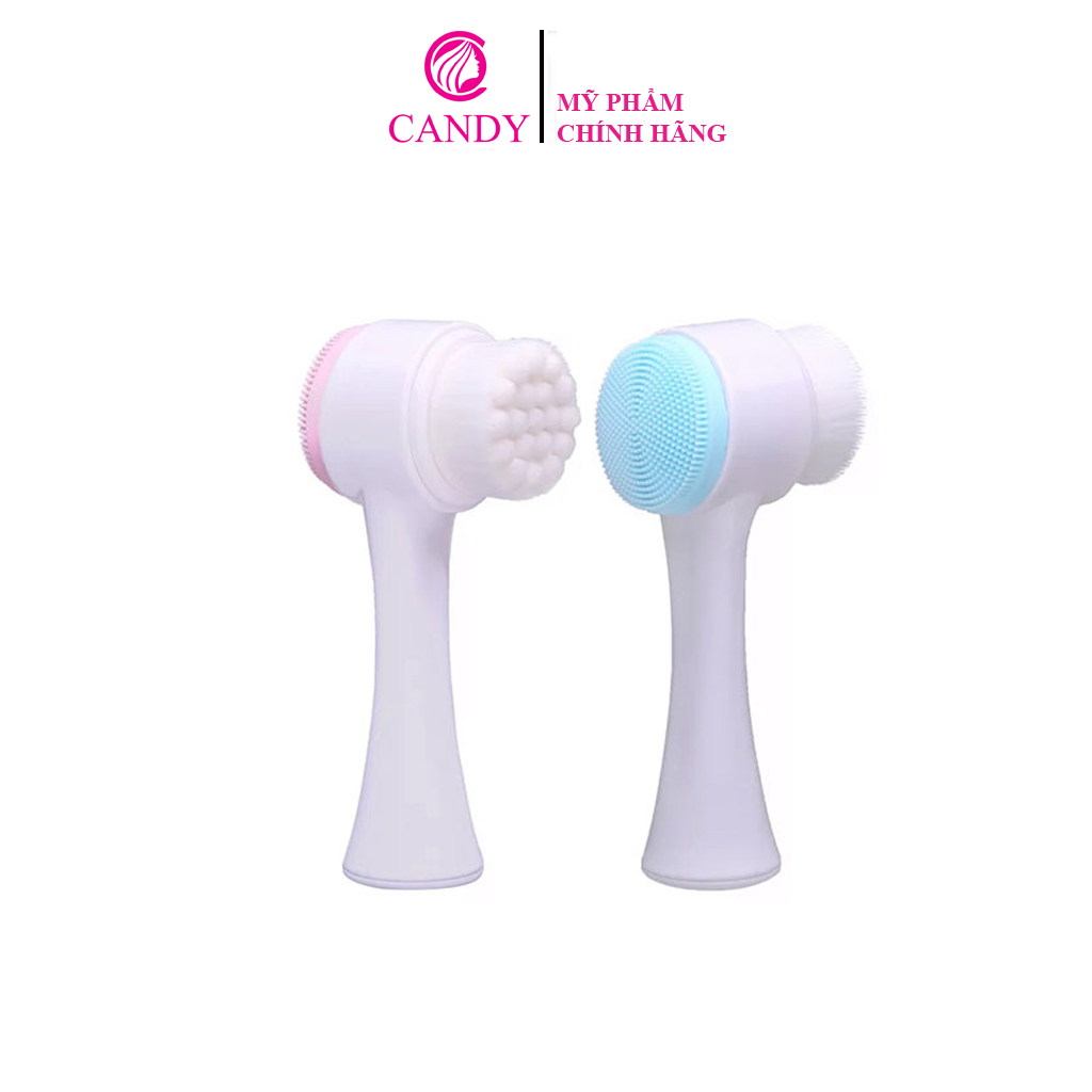 [Hoàn Tiền 8%]Cọ Rửa Mặt 2 Đầu Silicon Làm Sạch Vùng Da Mụn Đầu Đen Hiệu Quả