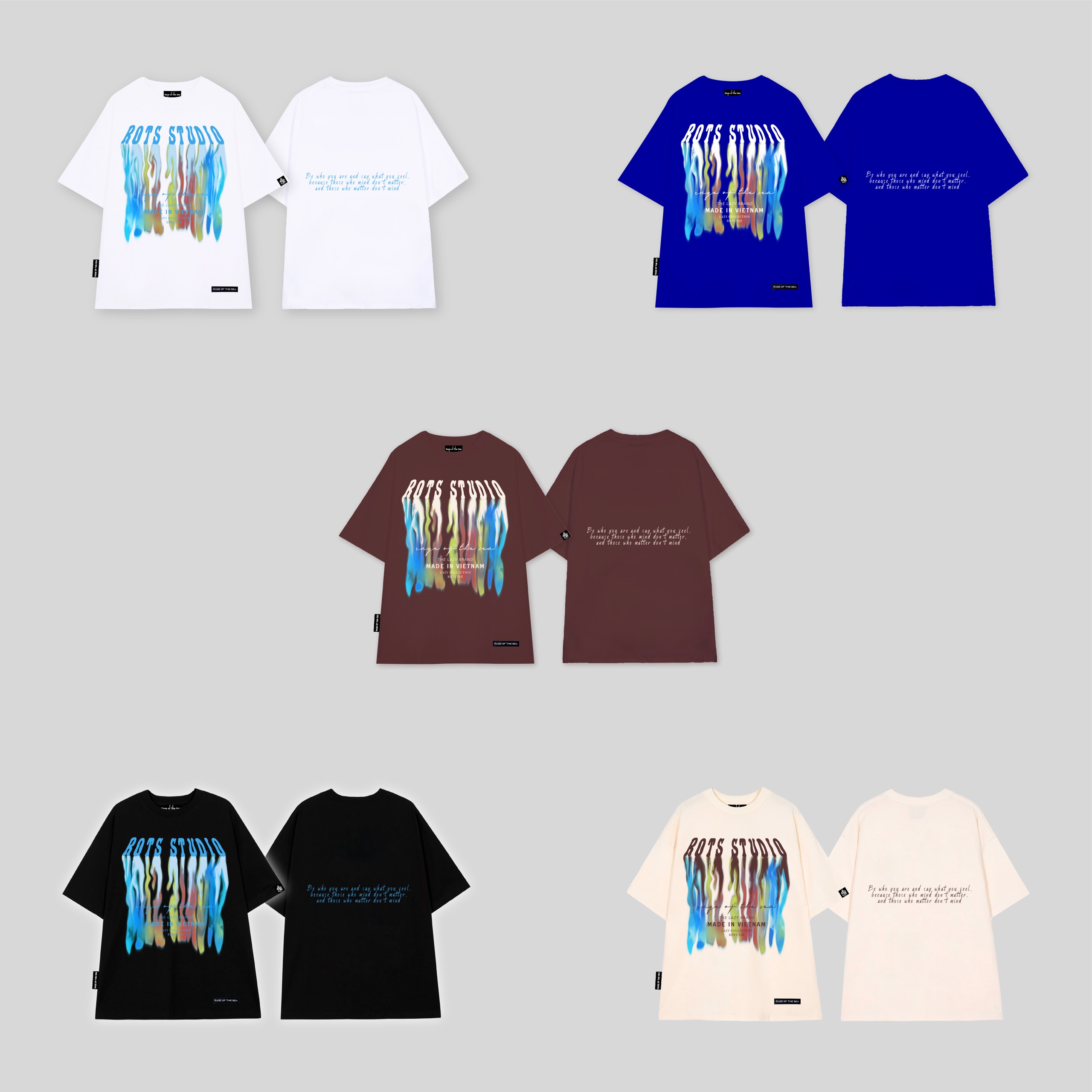 Áo thun unisex tay lỡ rage of the sea “seven colors”