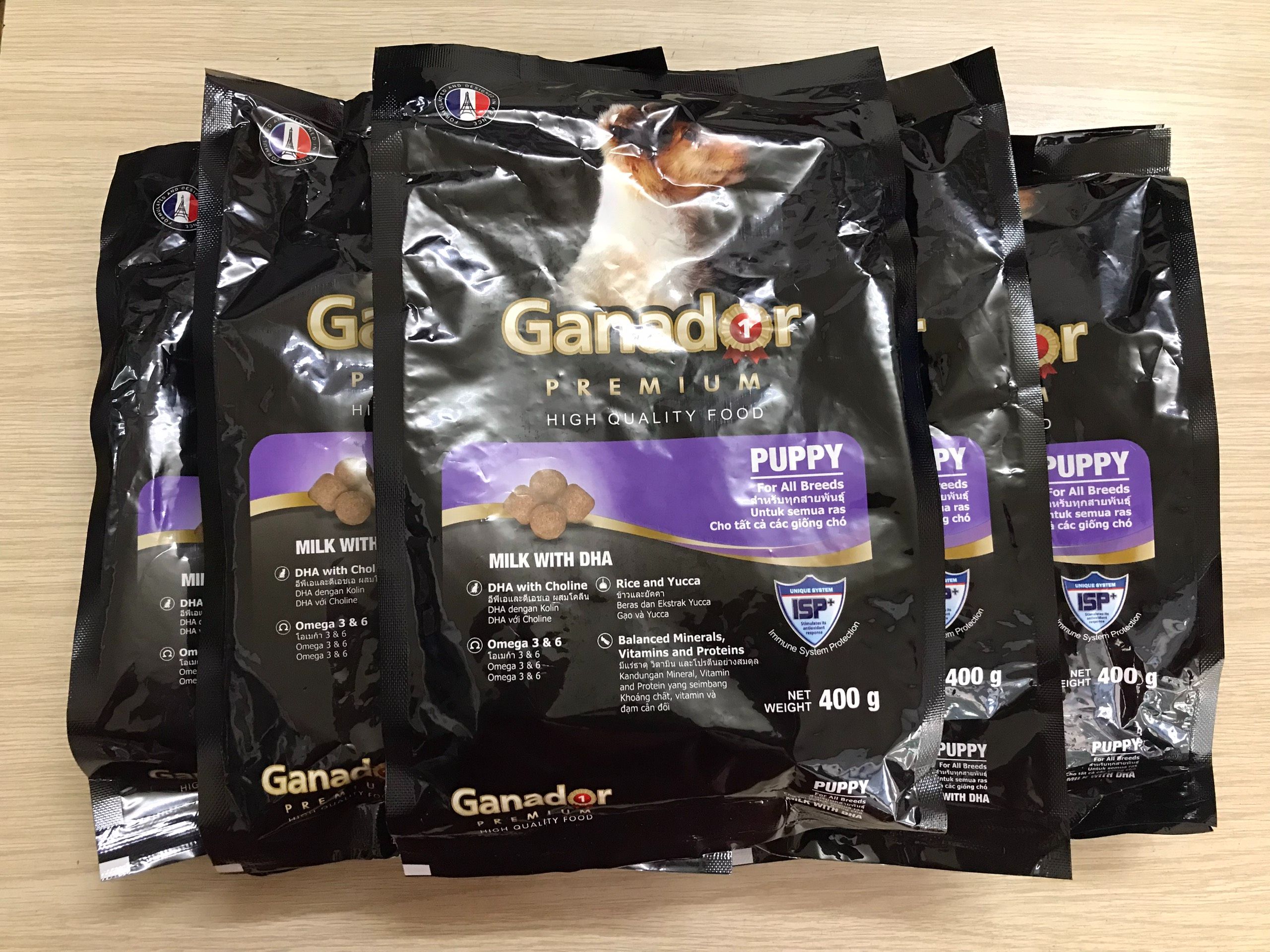 [Combo 5 gói] Thức ăn cho chó con Ganador puppy vị sữa và DHA gói 400gr