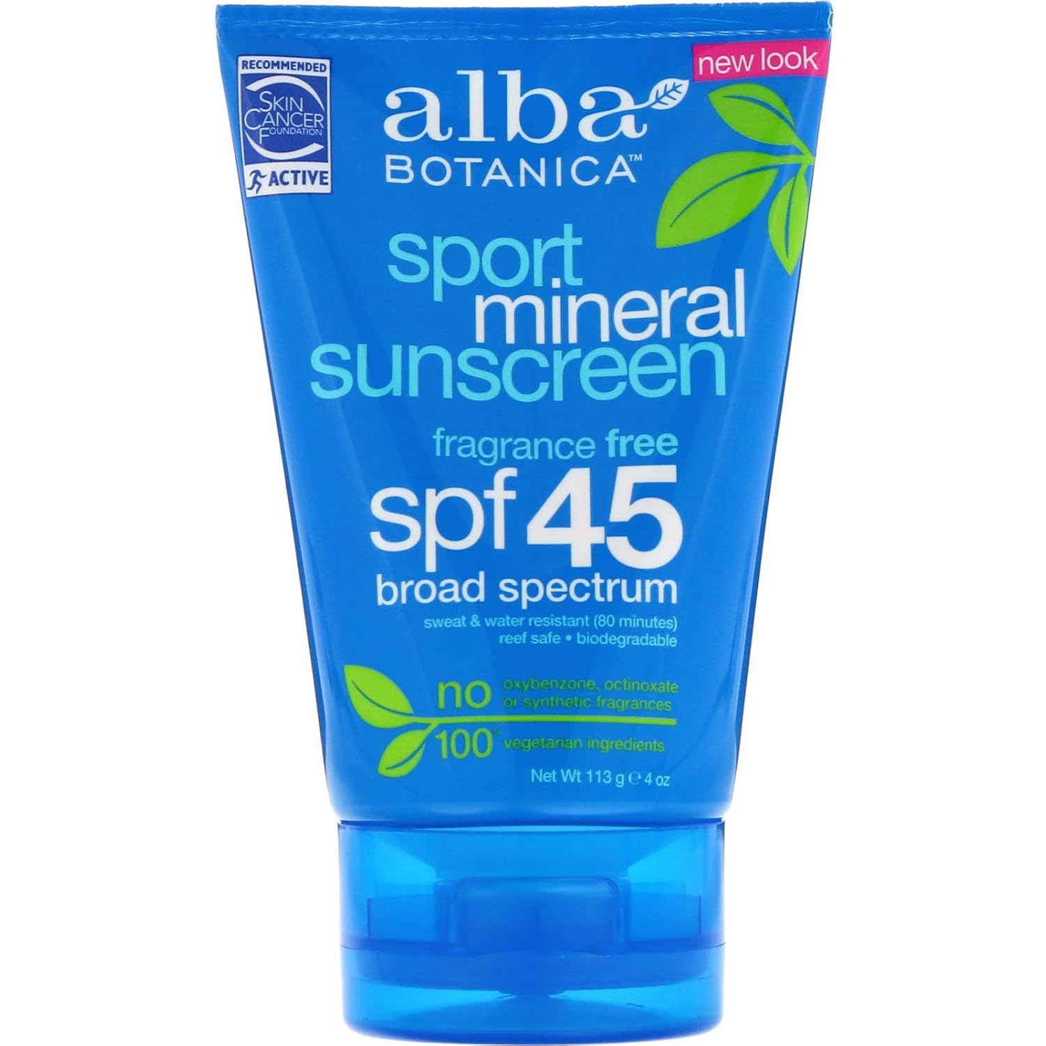 Kem dưỡng da chống nắng Alba Botanica Sheer, phổ rộng SPF 50, không mùi thơm, 3 floz (bao bì có thể thay đổi)