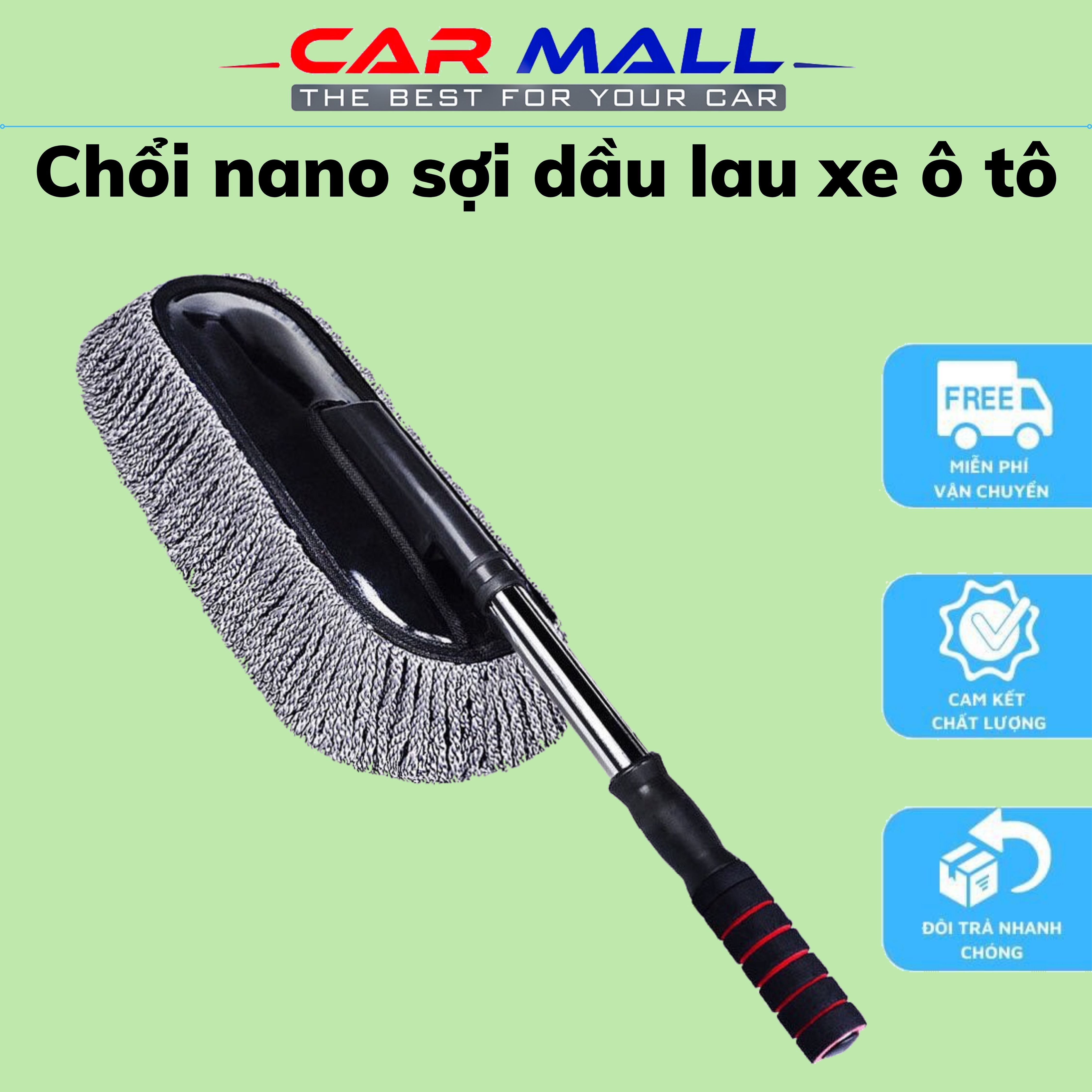 Chổi Rửa Xe Ô Tô Sợi Mềm-Chổi Lau Xe Ô Tô,Điều Chỉnh Được Độ Dài, chổi nano sợi dầu