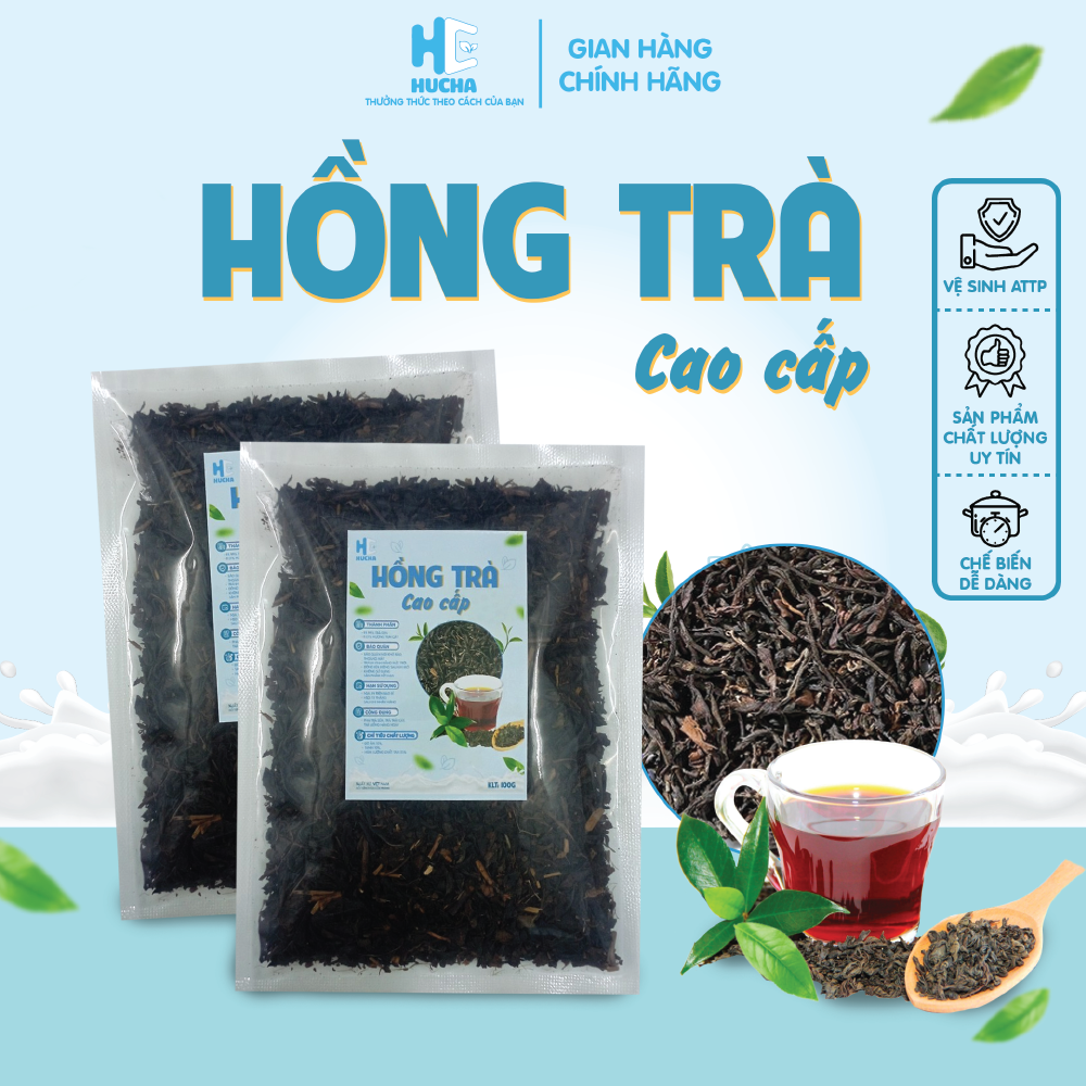 Hồng Trà nguyên liệu pha trà sữa trân châu thơm ngon đậm vị gói 100g