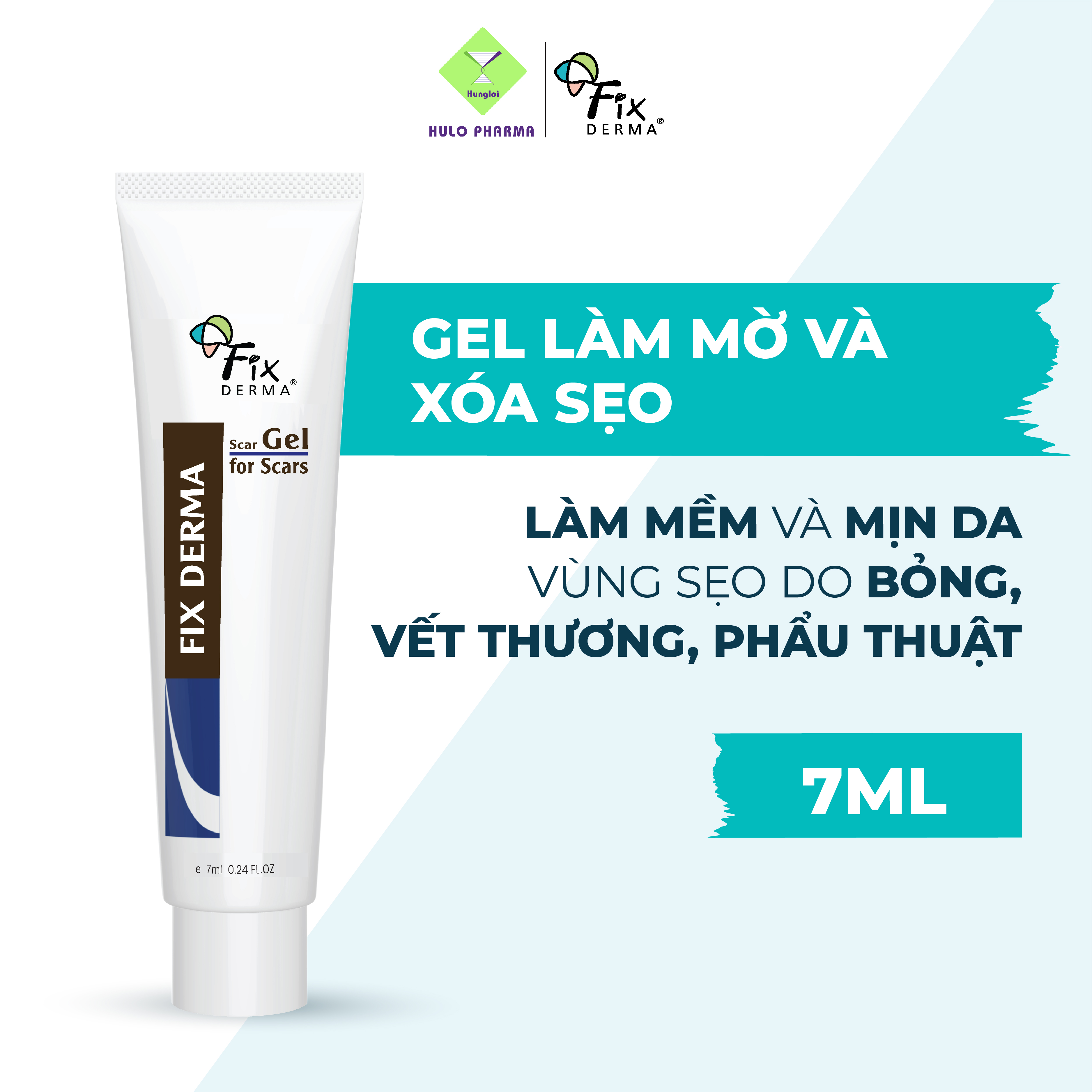Kem Mờ Sẹo FIXDERMA Scar Gel Giúp Dưỡng Da Mờ Sẹo Thâm Sẹo Lồi Sẹo Rỗ Do Bỏng, Vết Thương, Phẫu Thuật 7ml [Hùng Lợi]