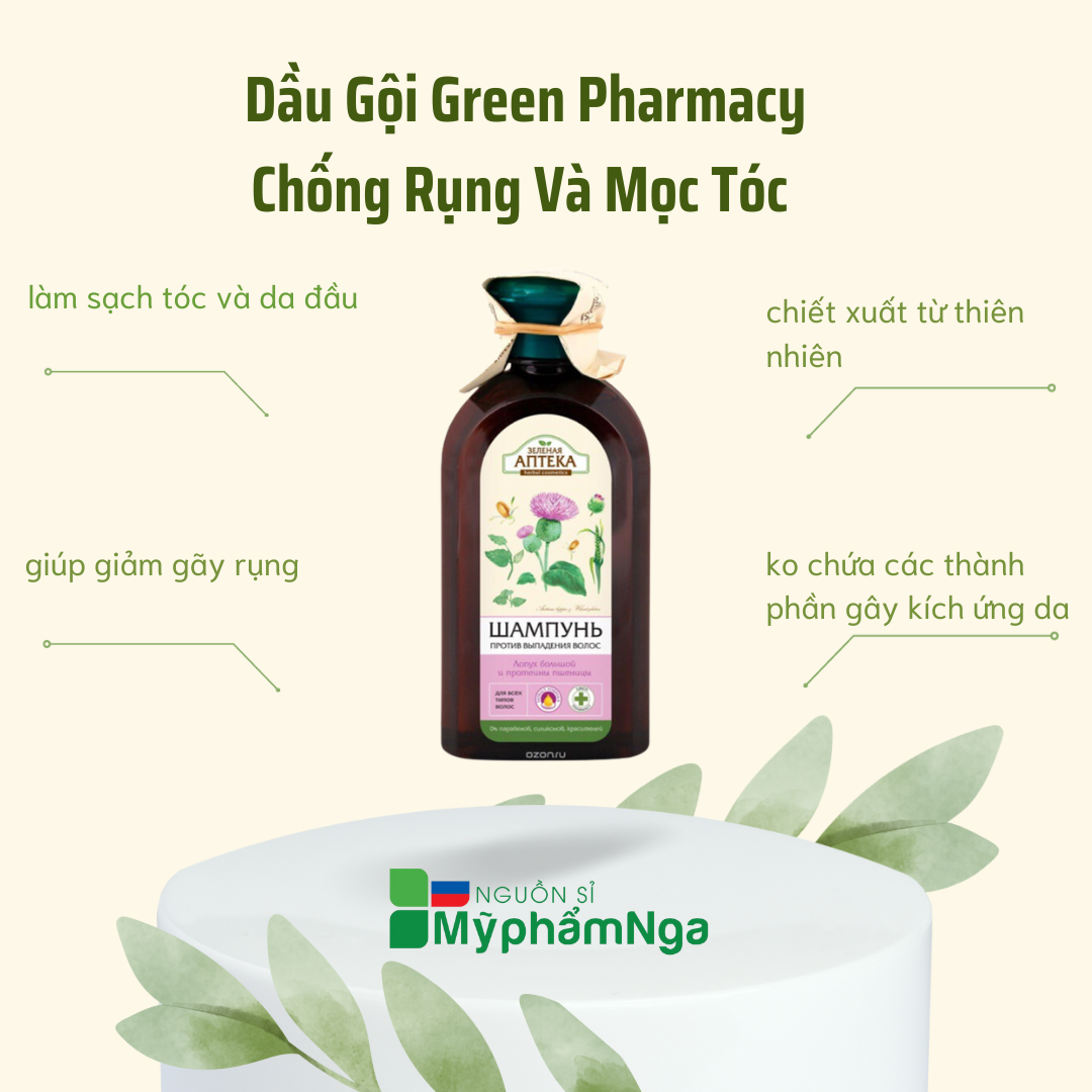 Dầu gội rụng tóc và kích mọc tóc Green Pharmacy