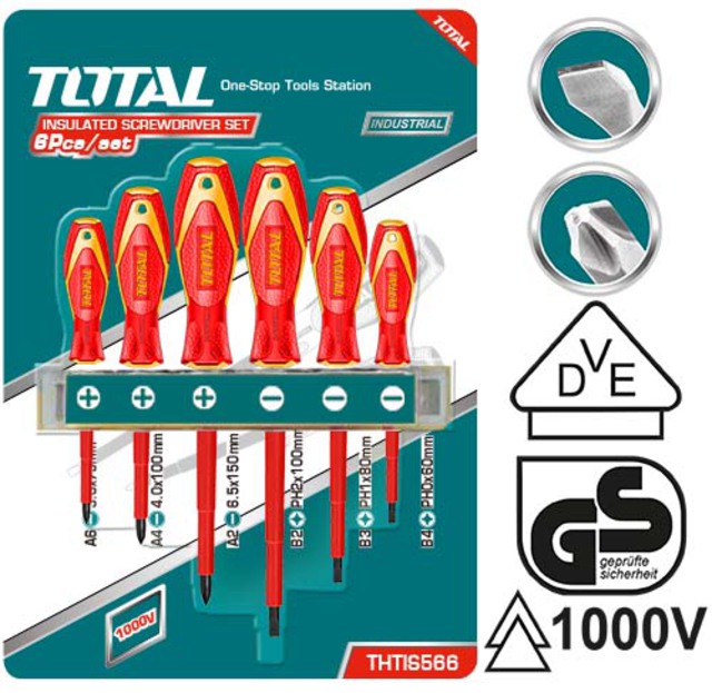 Bộ tuốc nơ vít 6 chi tiết total thtis566