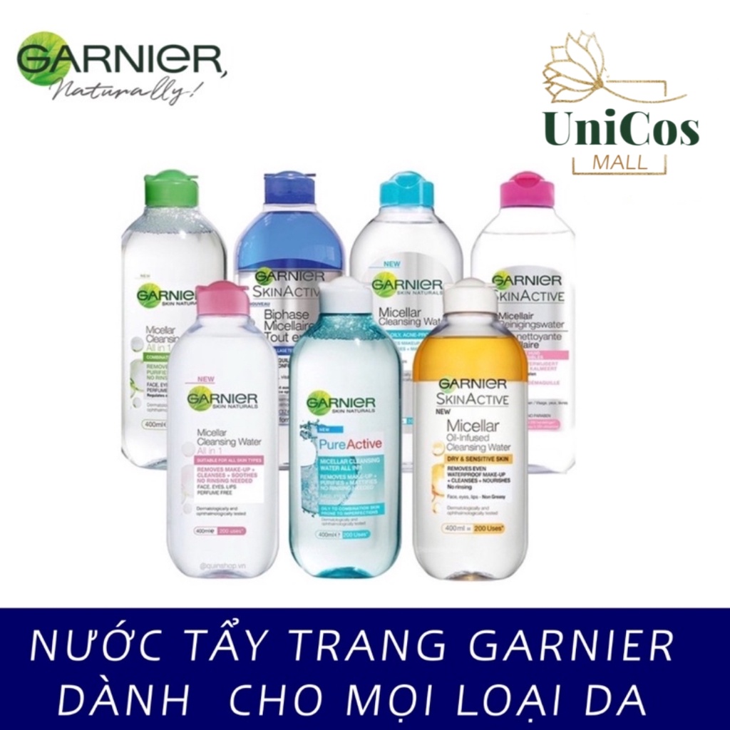 Tẩy Trang Garnier Solution Micellaire 400ml, Unipharma Mall