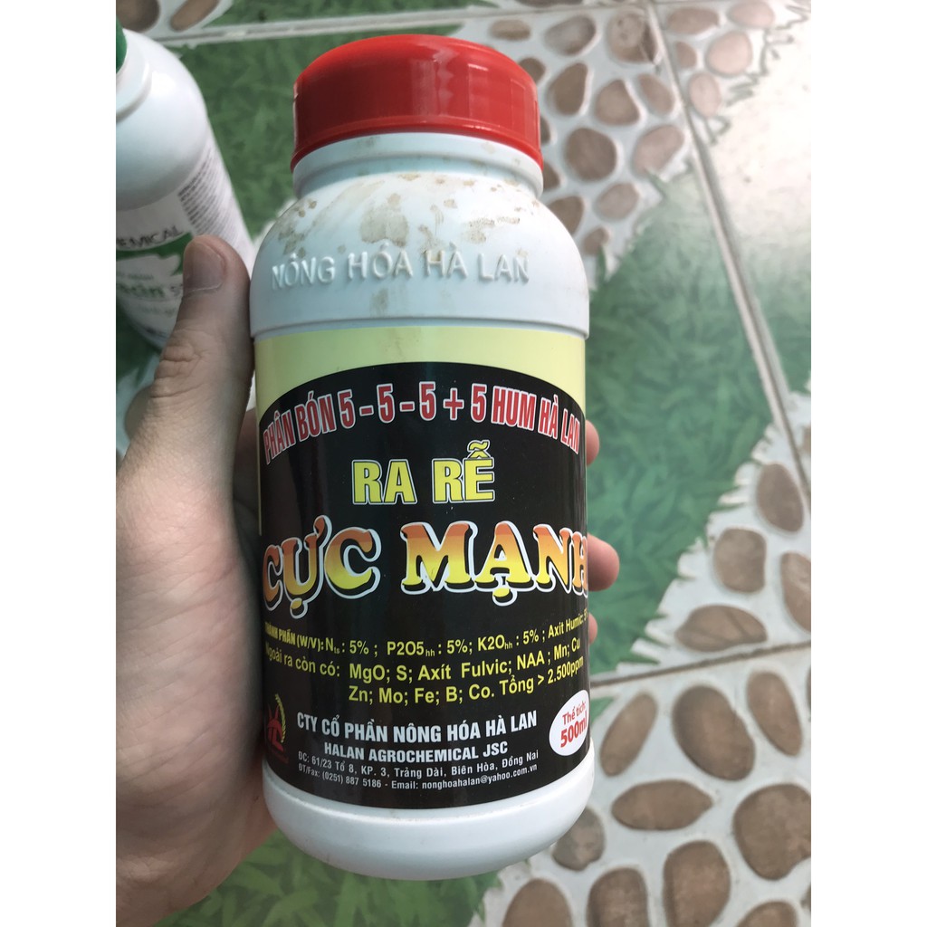 Phân bón ra rễ cực mạnh 5-5-5+5 hum hà lan - chai 500ml