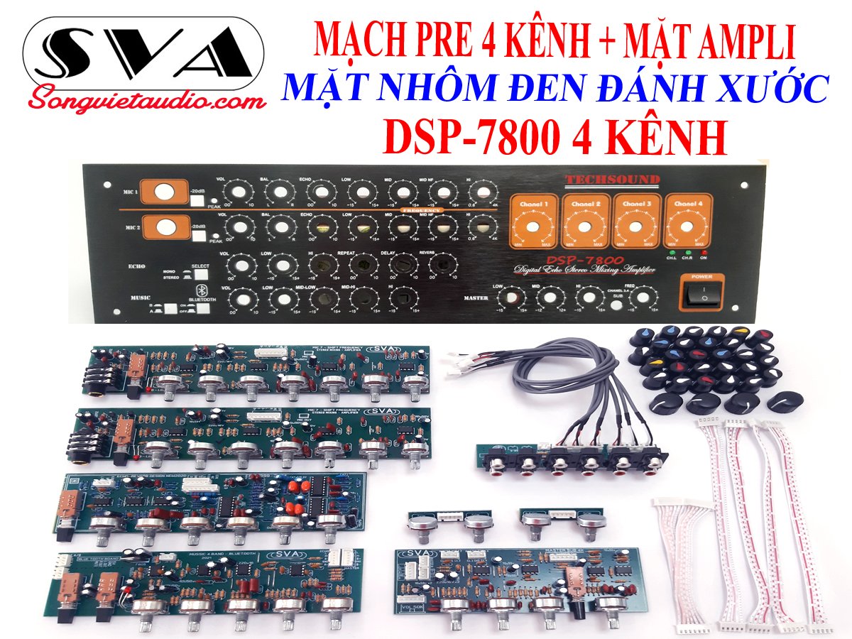 BỘ MẠCH AMPLI 4 KÊNH PRE MIC 7 VOLUME ECHO REVERB 2399 - TẶNG MẶT DSP7800