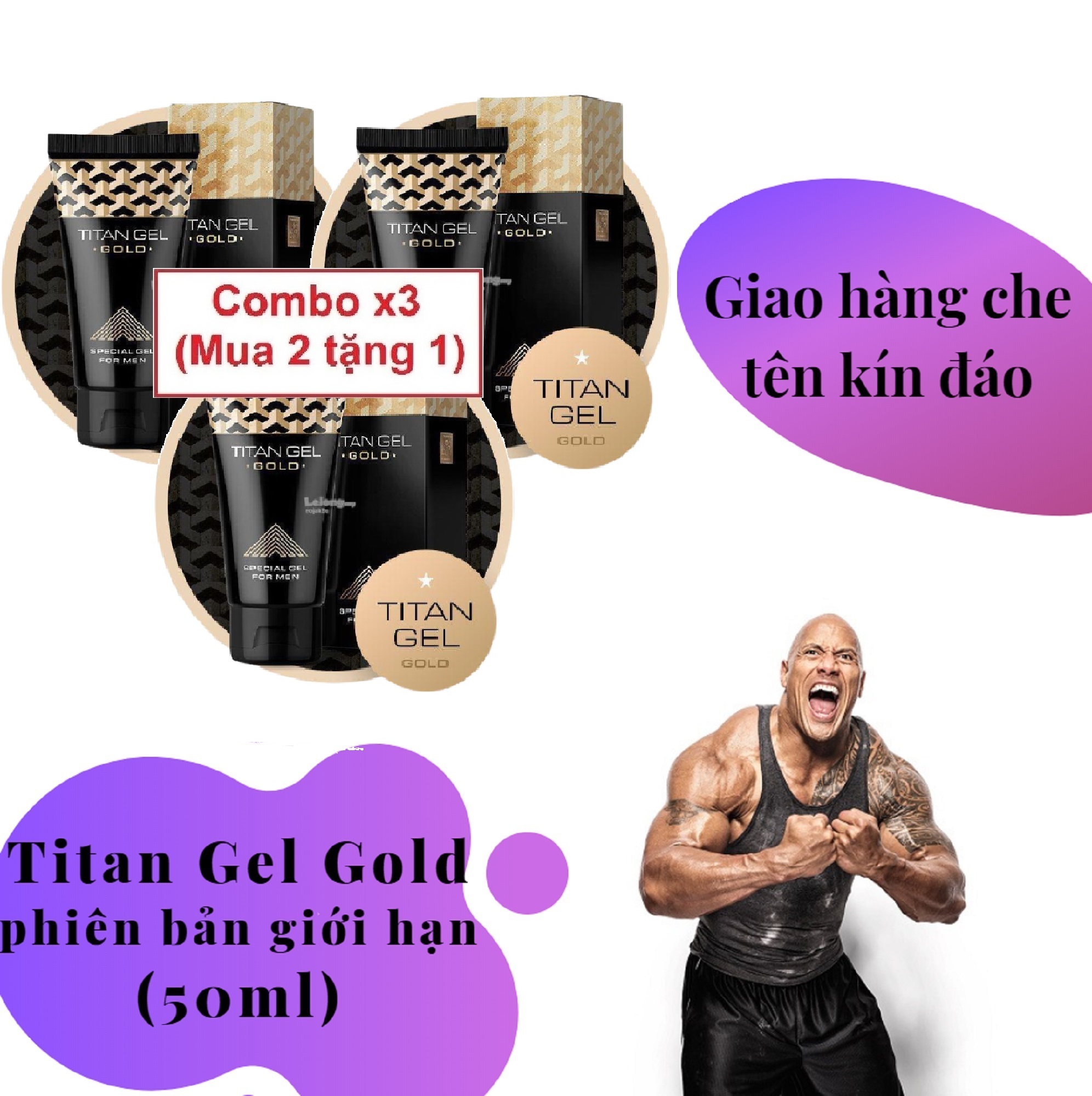 Combo x3 (Mua 2 tặng 1) (Lô mới nhất) Titan Gel Nga GOLD cao cấp phiên bản giới hạn - Gel dành cho n