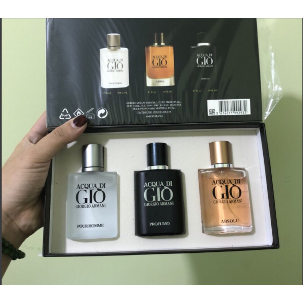 [HCM]SET NƯỚC HOA 3 CHAI ACQUA ĐI GIÒ NƯỚC HOA GIÒ HỘP 3 CHAI NƯỚC HOA GIÒ NƯỚC HOA THƠM LÂU