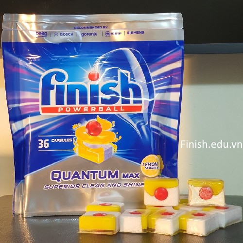 Viên rửa bát Finish Quantum 36 viên Hương Chanh