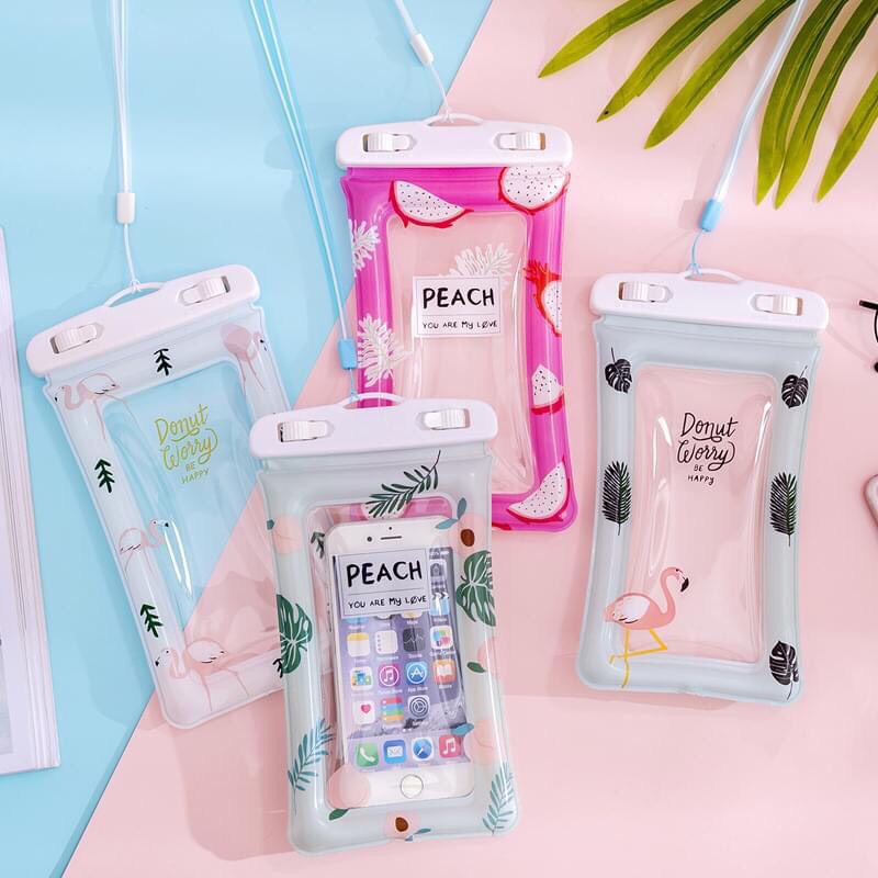 Túi phao đựng điện thoại nhiều hình, dạng phao nổi, chống chìm, đi bơi, đi mưa, có dây deo