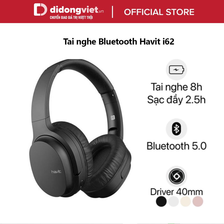 Tai nghe Headphone Bluetooth Havit I62 Chính hãng - Driver 40mm