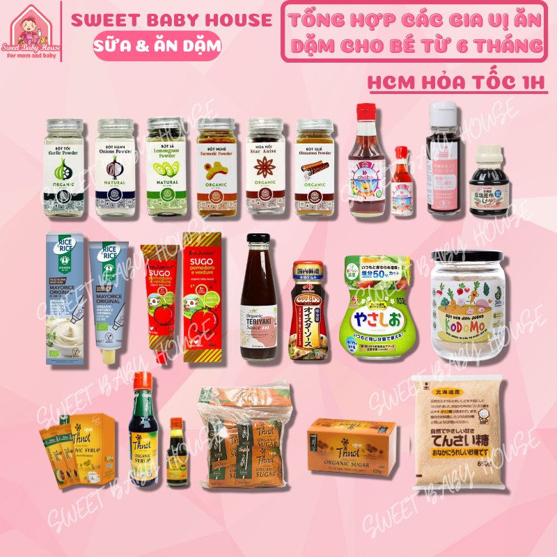 Bột hành bột tỏi bột sả bột gừng bột nghệ bột quế bột hồi hữu cơ Vinasamex- Gia vị ăn dặm cho bé