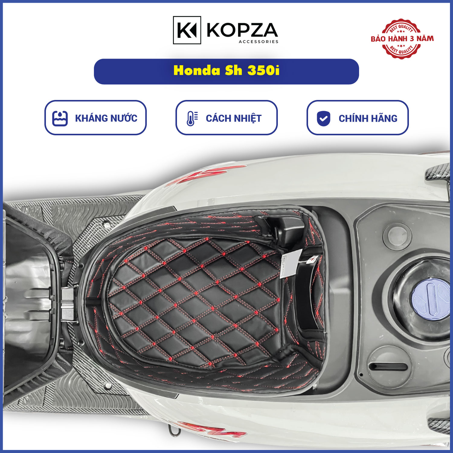 Thảm lót cốp xe máy da 5d kopda cốp honda xe sh ý, shvn cách nhiệt chống sốc