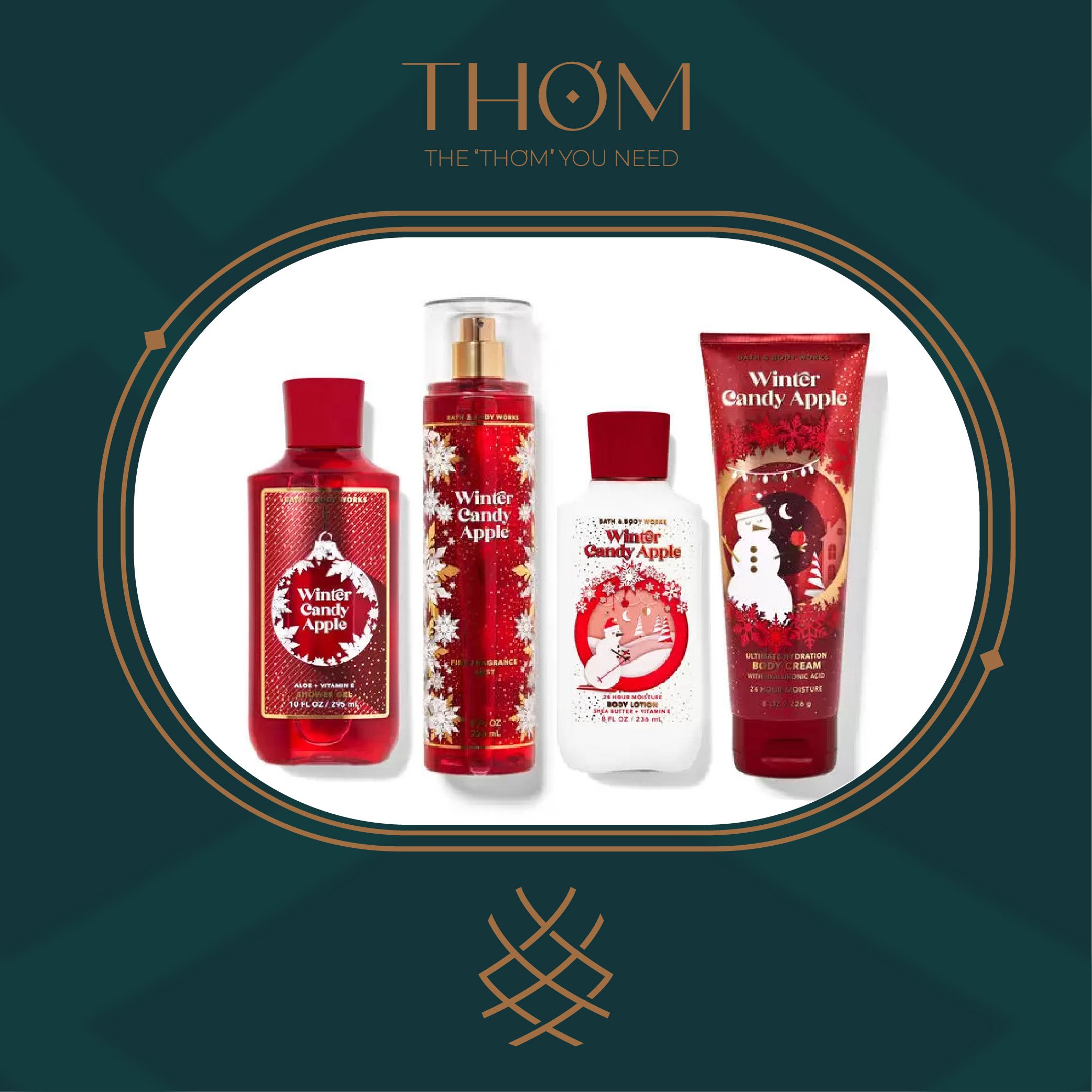 WINTER CANDY APPLE  | Sản Phẩm Tắm Dưỡng Xịt Thơm Toàn Thân Bath & Body Works