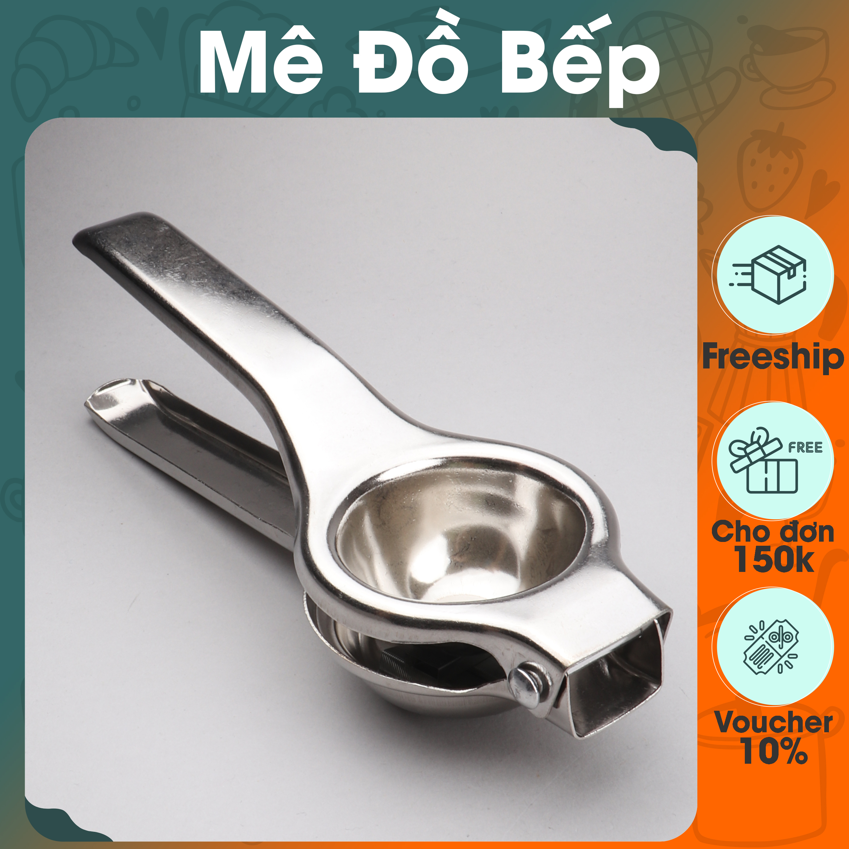 Dụng cụ vắt chanh tắc inox kích thước lớn cao cấp VC02