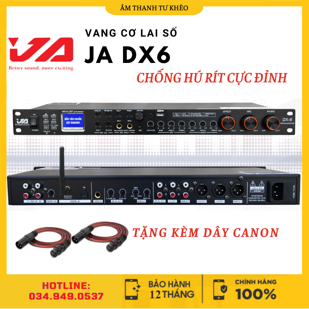Vang cơ lai số chính hãng ja dx6, vang cơ, vang cơ lai số với 8 chế độ effect chuyên nghiệp, chống hú rít cực tốt, echo reverb, kết nối bluetooth, optical, aux, dùng cho dàn karaoke gia đình