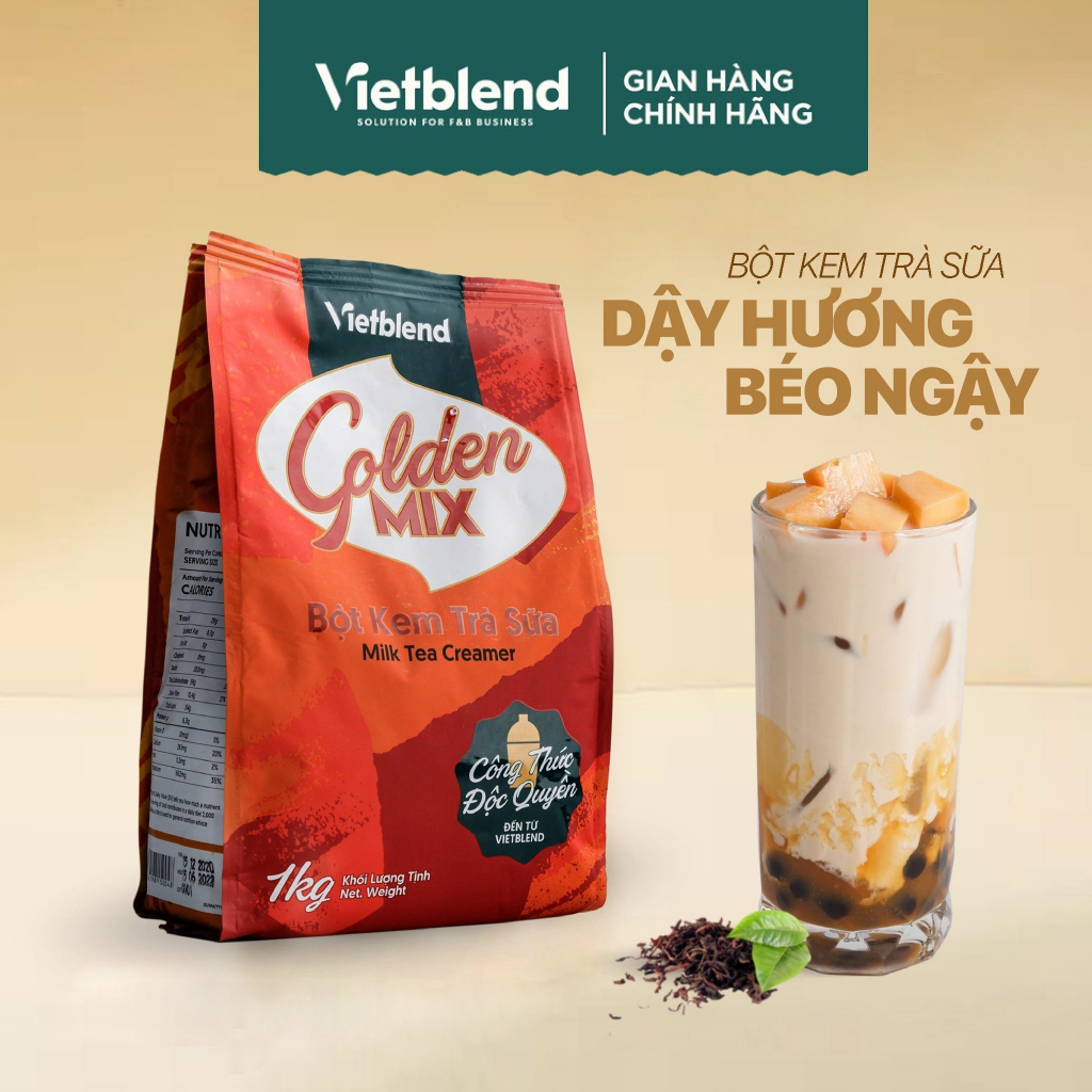 Bột Kem Trà Sữa VIETBLEND GOLDEN MIX Túi 1kg