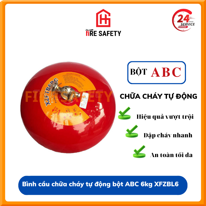 Bình cầu chữa cháy tự động bằng bột abc 6kg xfzbl6