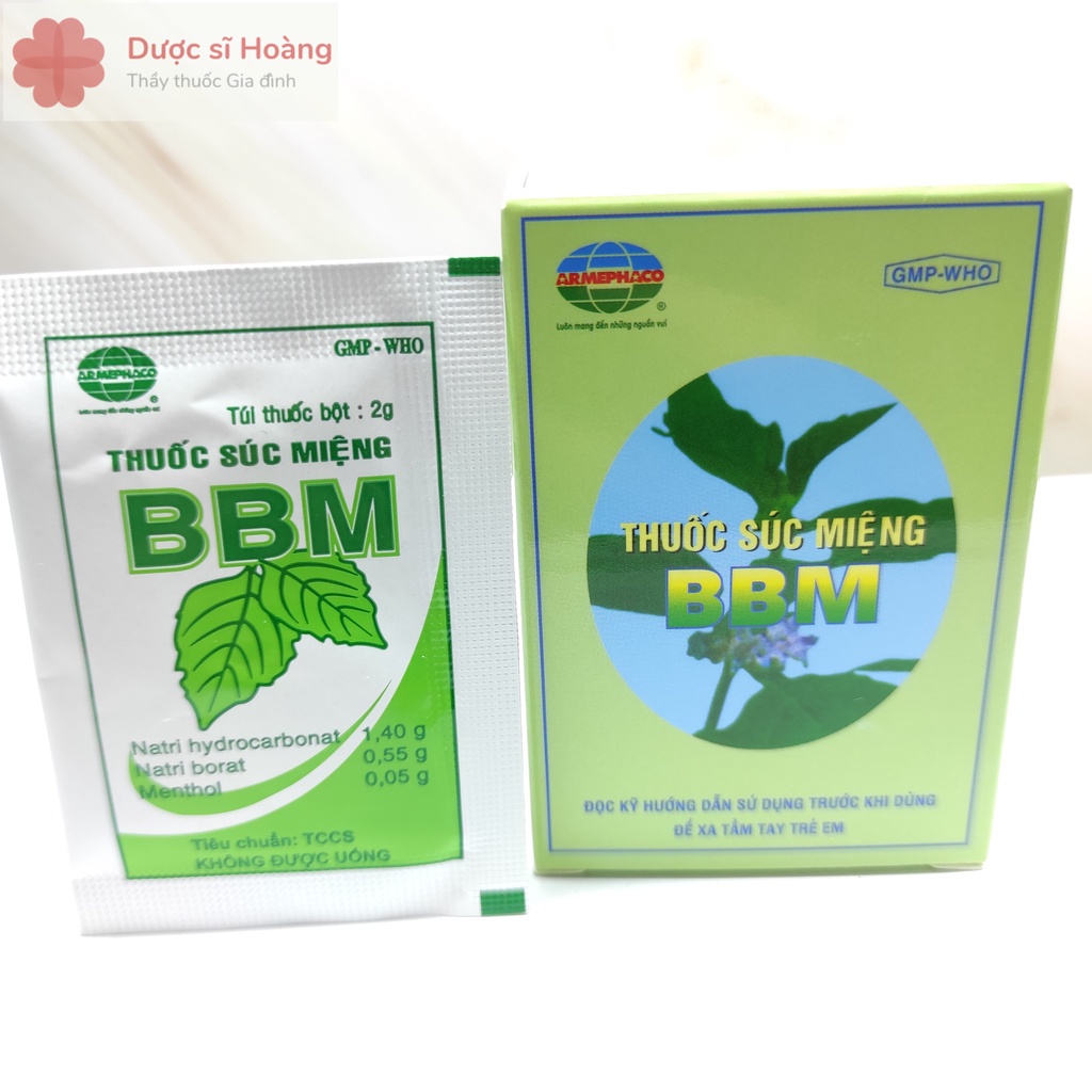 Túi bột súc miệng bbm - hộp 12 gói x 2g