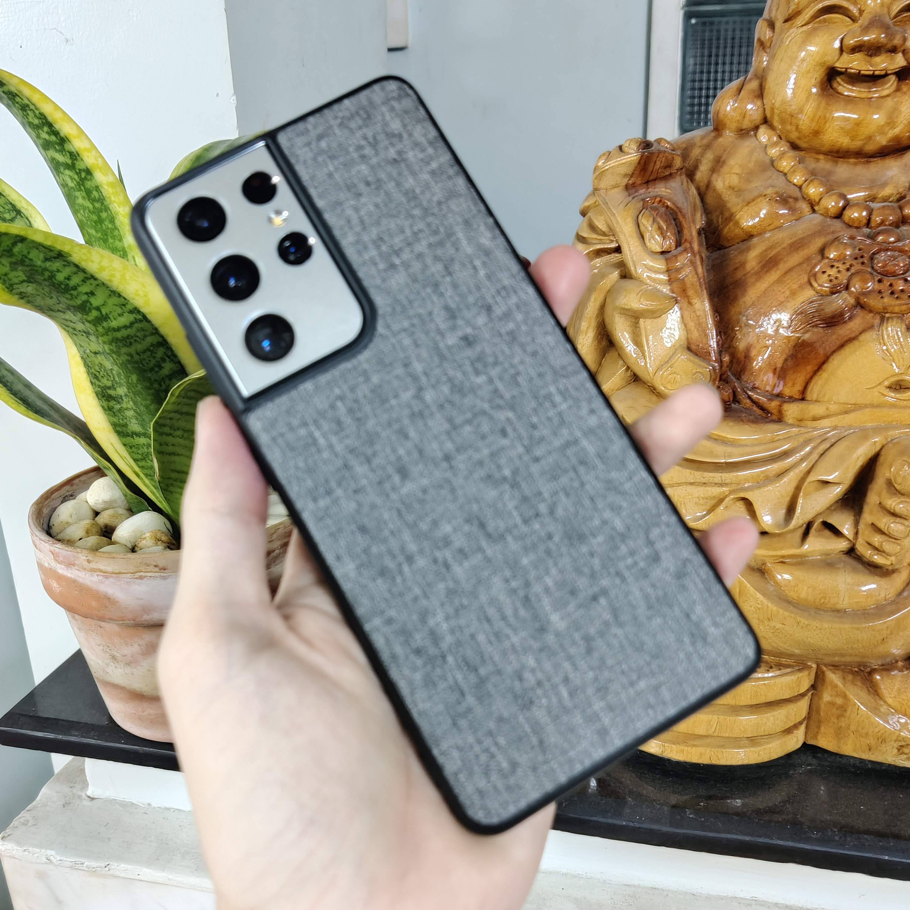 Ốp lưng samsung s21 ultra vân vải jean 1 màu độc đáo