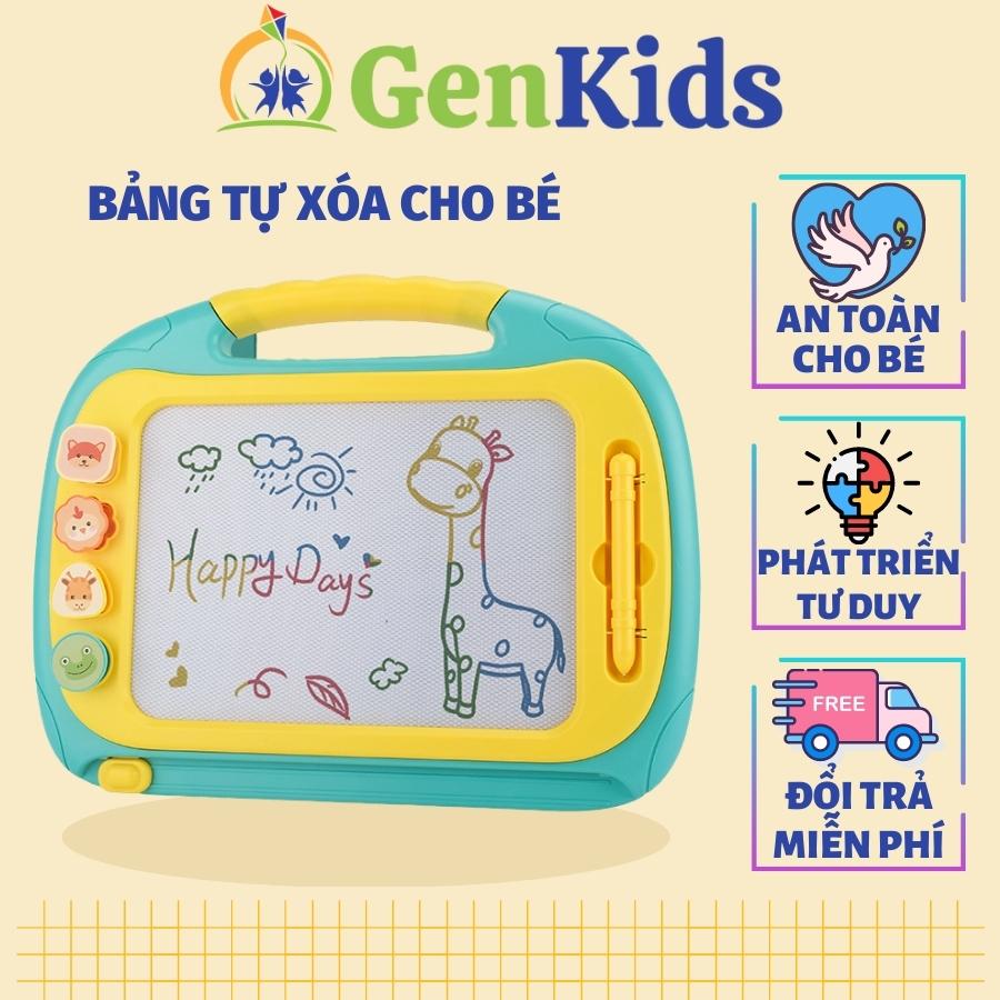 Bảng vẽ tự xóa thông minh cho bé có chân bàn loại to KIDONE bảng từ tập viết, tập vẽ