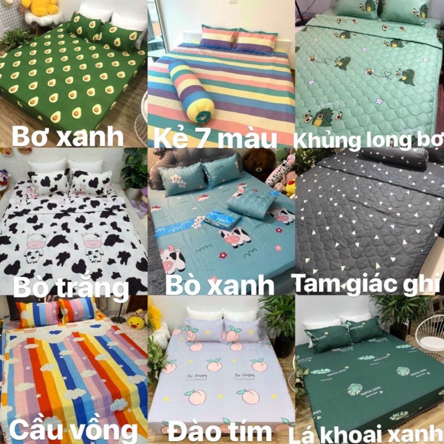 Bộ chăn ga gối Cotton Poly 4 MÓN 3D được lựa chọn mẫu nhiều size lựa chọn m2/m6/m8/2m2 bo chun miễn phí