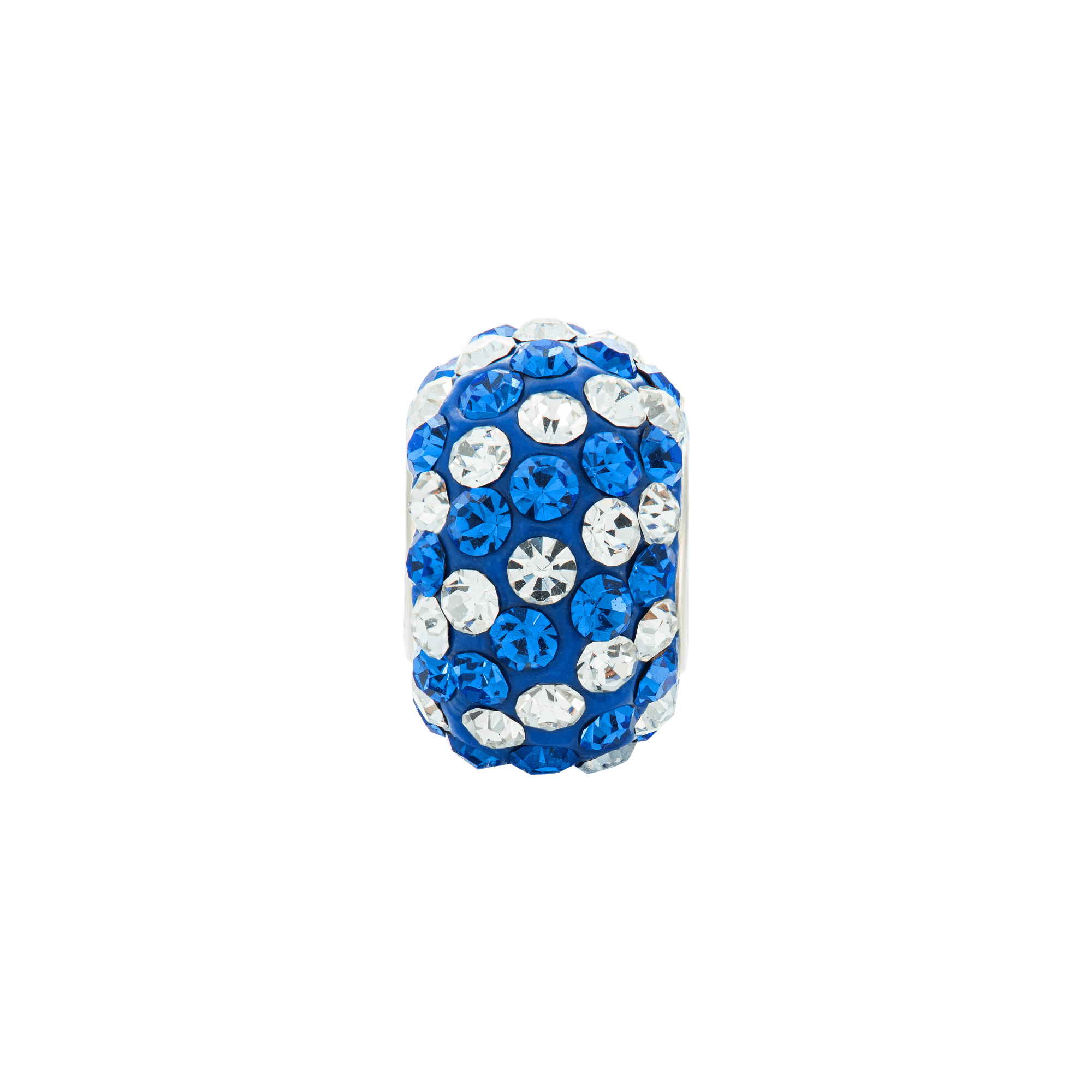Hạt charm xỏ diy pnjsilver hình tròn đính hạt màu xanh biển 1d1dk060010