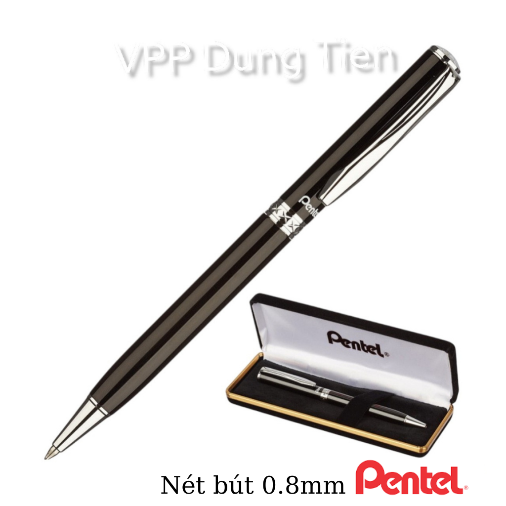 Bút ký thân kim loại cao cấp nét 0.8mm thiết kế dạng vặn pentel b811- các màu vỏ, có hộp