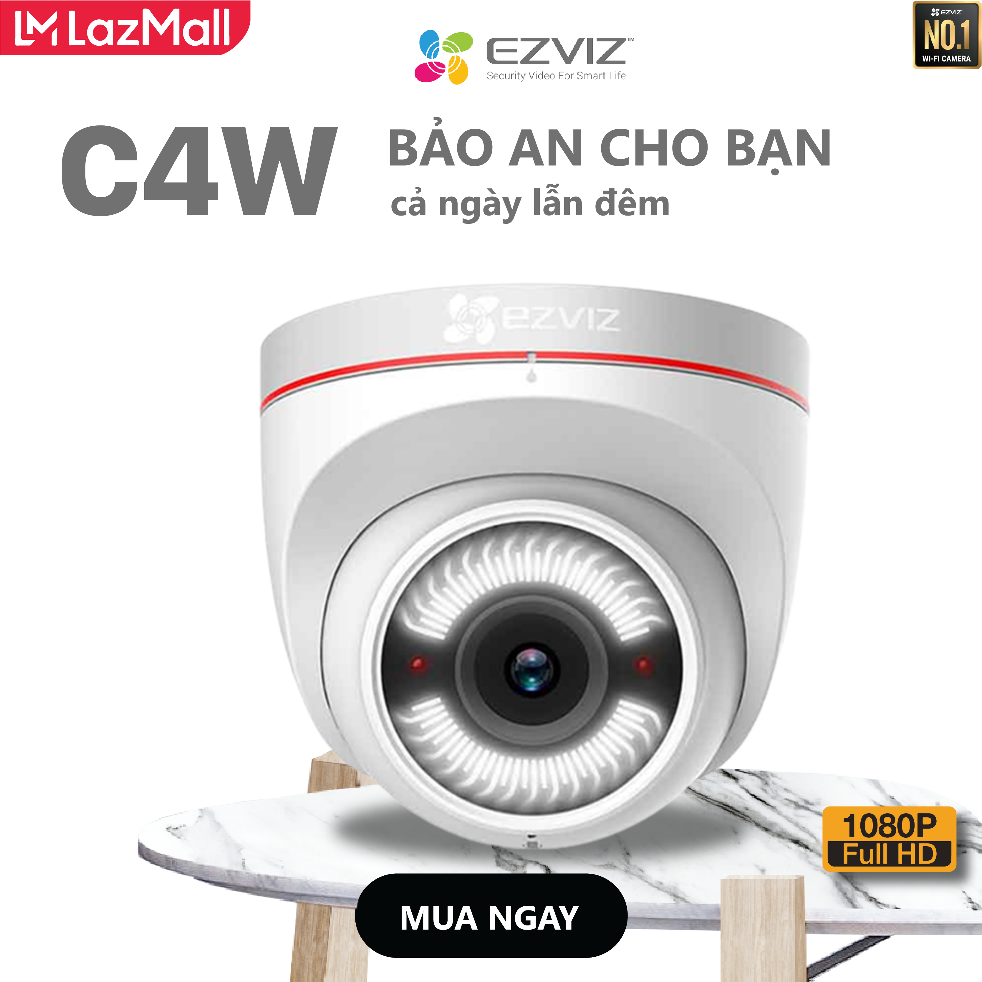 [LAZMALL] Camera wifi EZVIZ CS-CV228-A0-3C2WFR (C4W 1080P) H.265 - Hàng chính hãng- Bảo hành 24 tháng - EZVIZ Hoang Nguyen Authorized Store