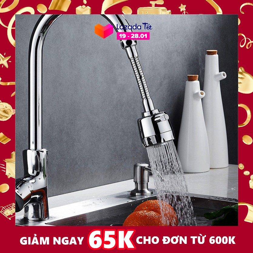 Dây nối đầu vòi nước tăng áp xoay 360 độ có 2 chế độ nước, Đầu nối vòi sen lavabo chậu rửa bát chén tiện dụng