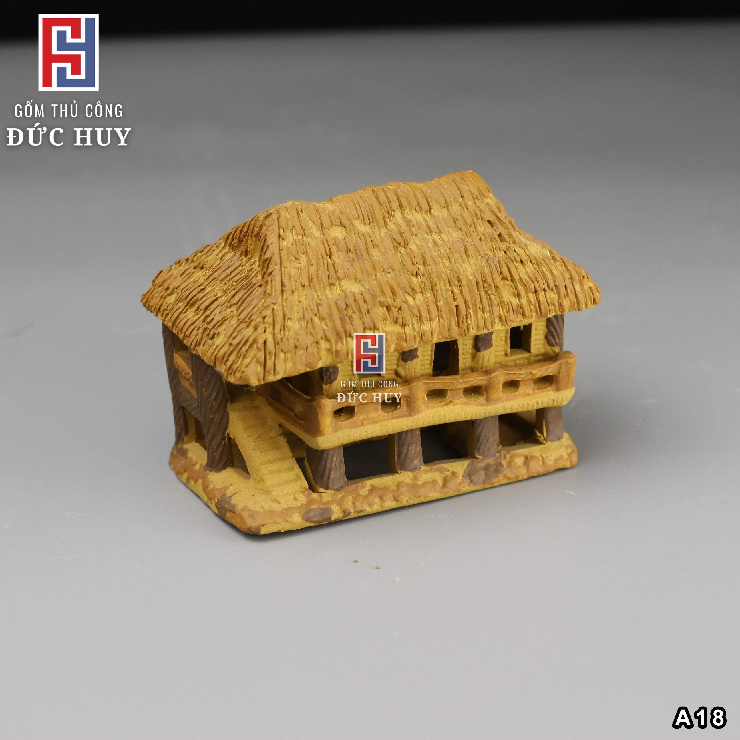 Mô hình Gốm Nhà Sàn - Trang Trí Hòn Non Bộ - Tiểu Cảnh - Bể Cá - Chậu cây bonsai